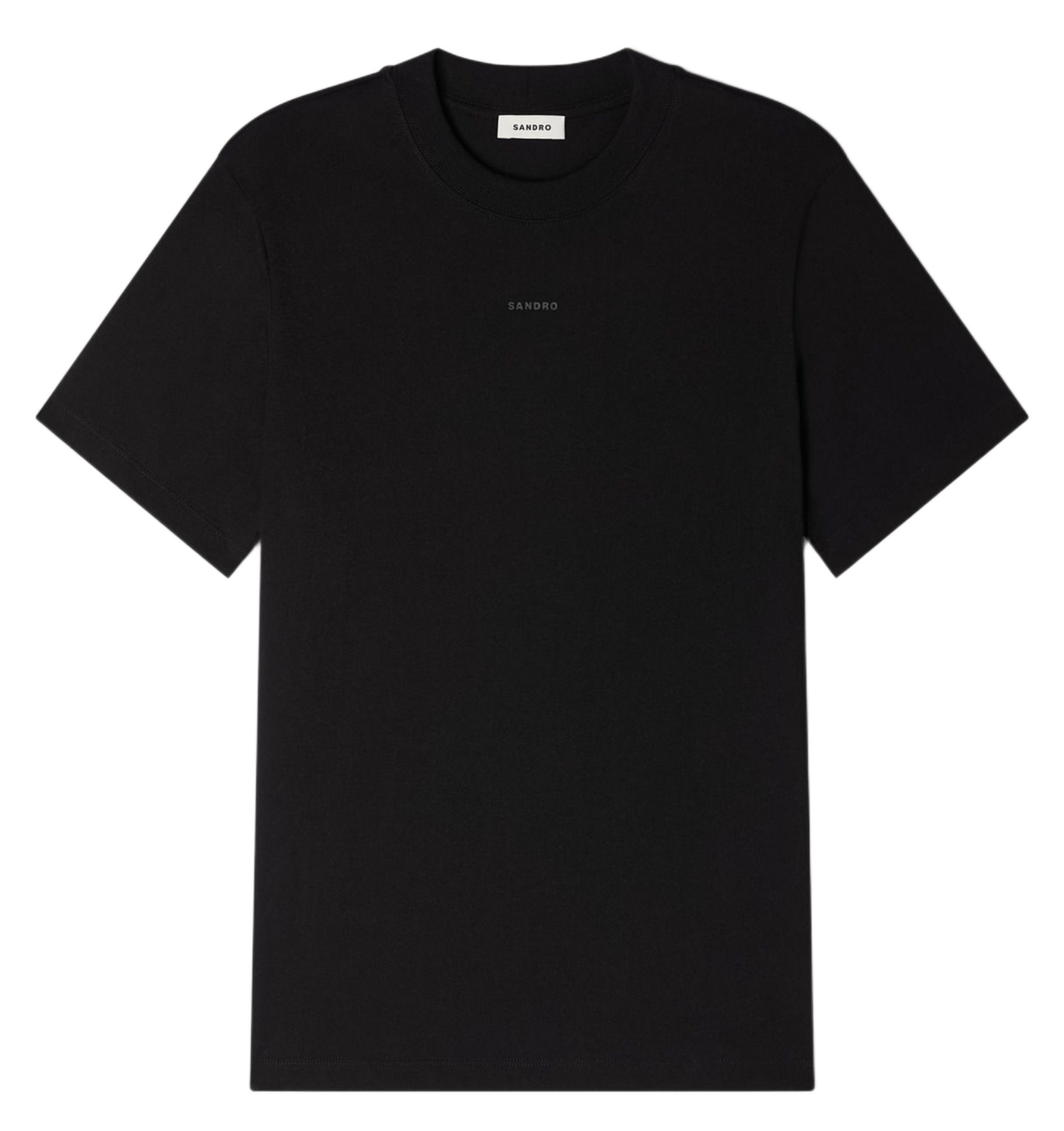 Tee-shirt col rond en coton SANDRO Noir