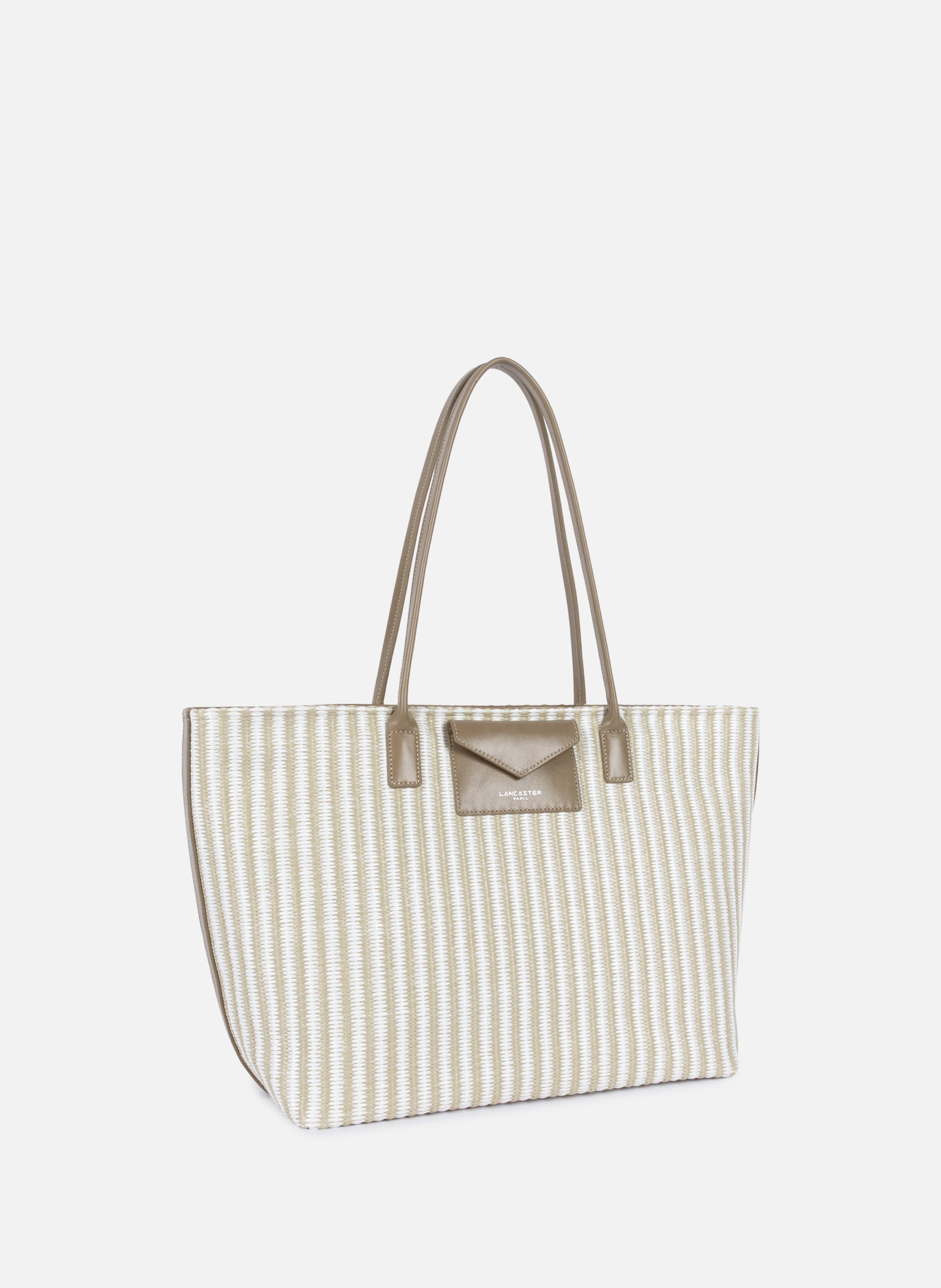 Sac cabas épaule - kba marinière osier LANCASTER Beige