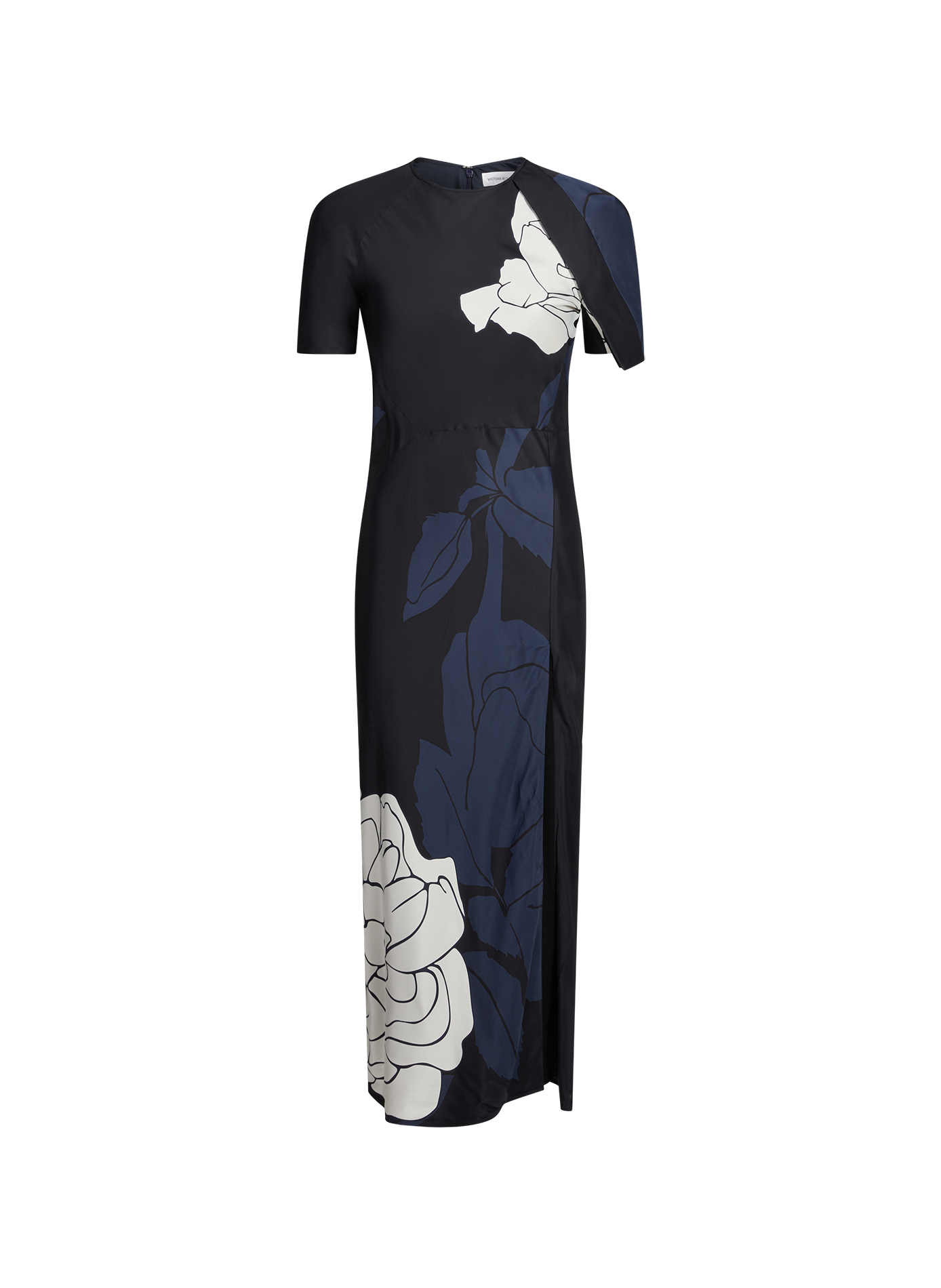 Robe longue manches courtes à col rond VICTORIA BECKHAM Multicolore