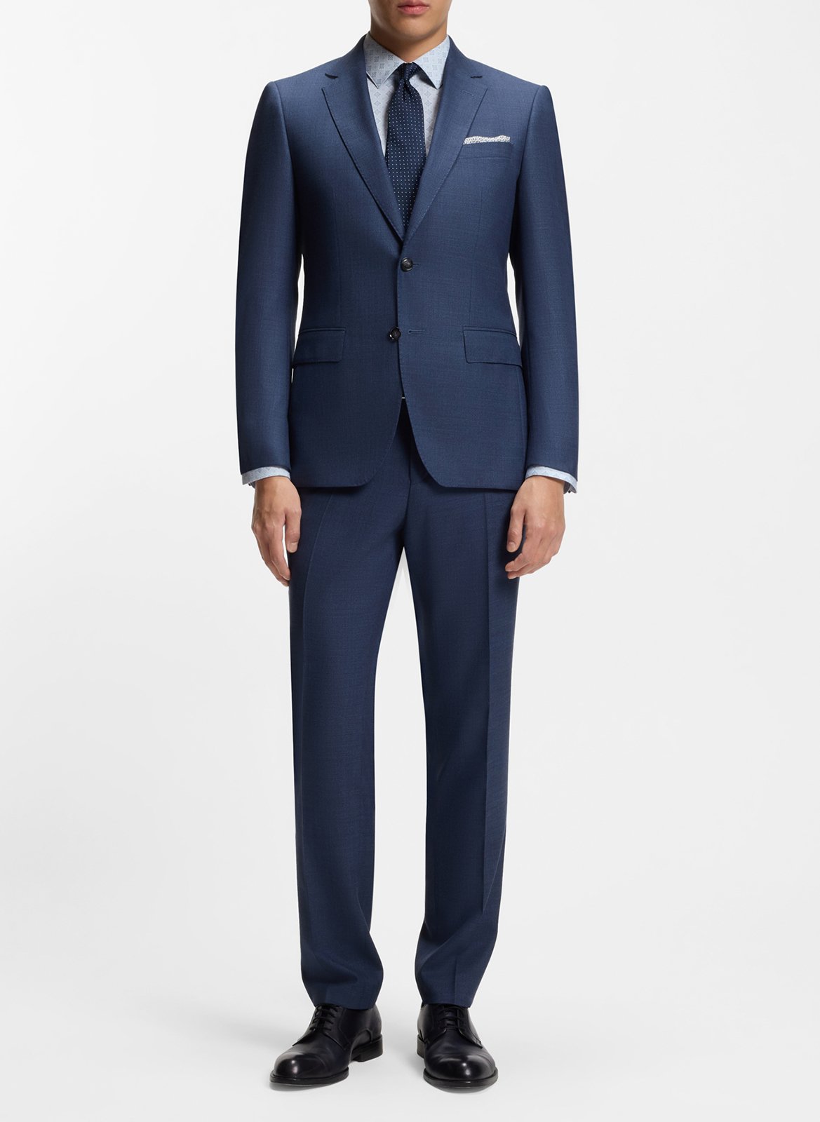 Chemise droite imprimée en coton mélangé BOSS Bleu