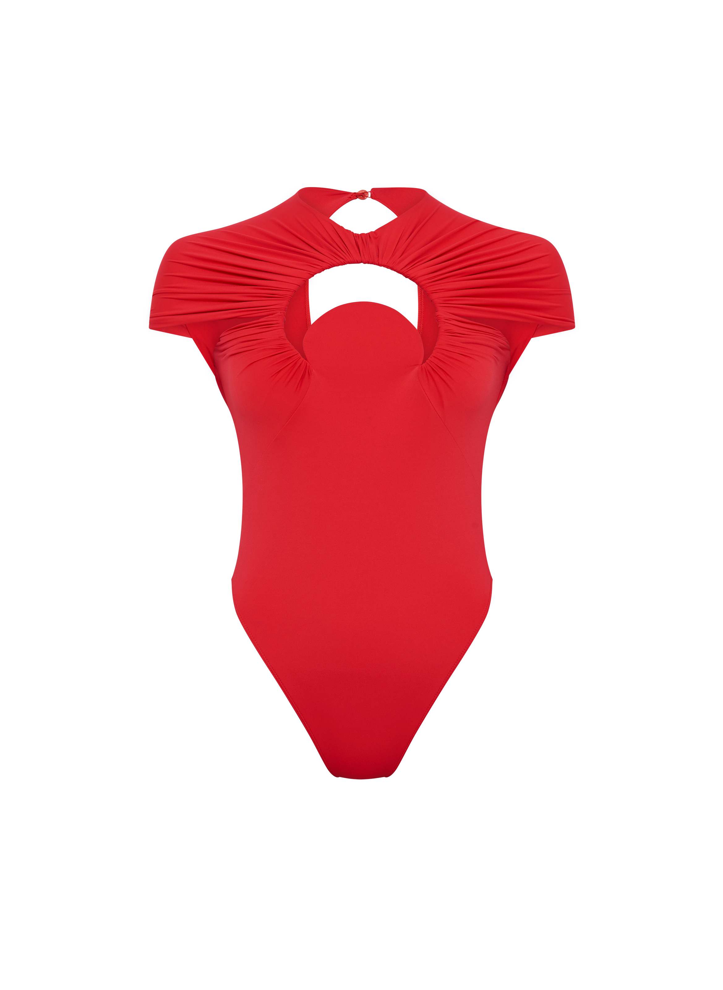 Maillot de bain une pièce moon froncé MARINE SERRE Rouge