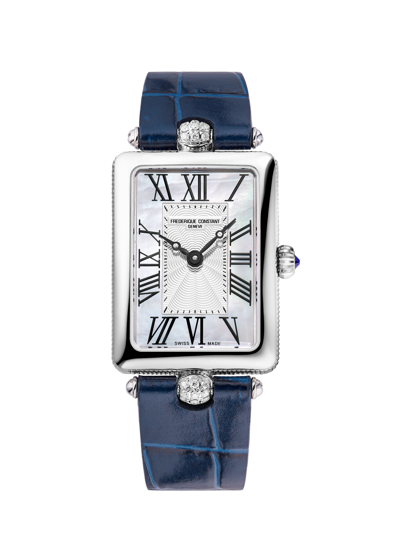 Montre quartz Classics art deco en cuir FREDERIQUE CONSTANT Blanc