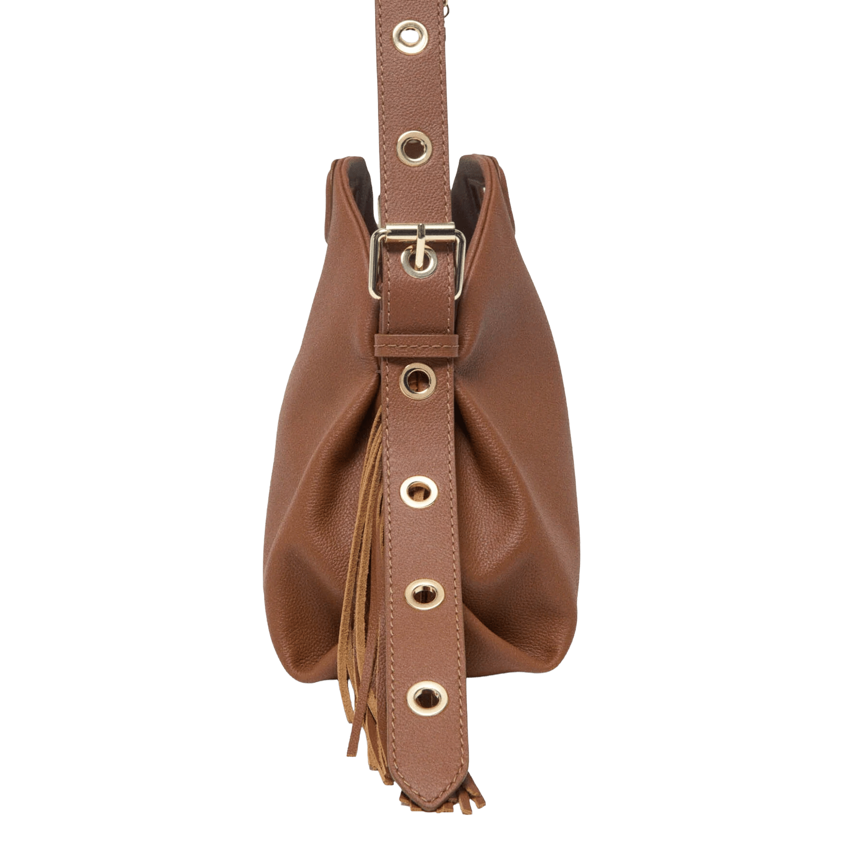 Sac bandoulière en cuir miss m MAJE Marron