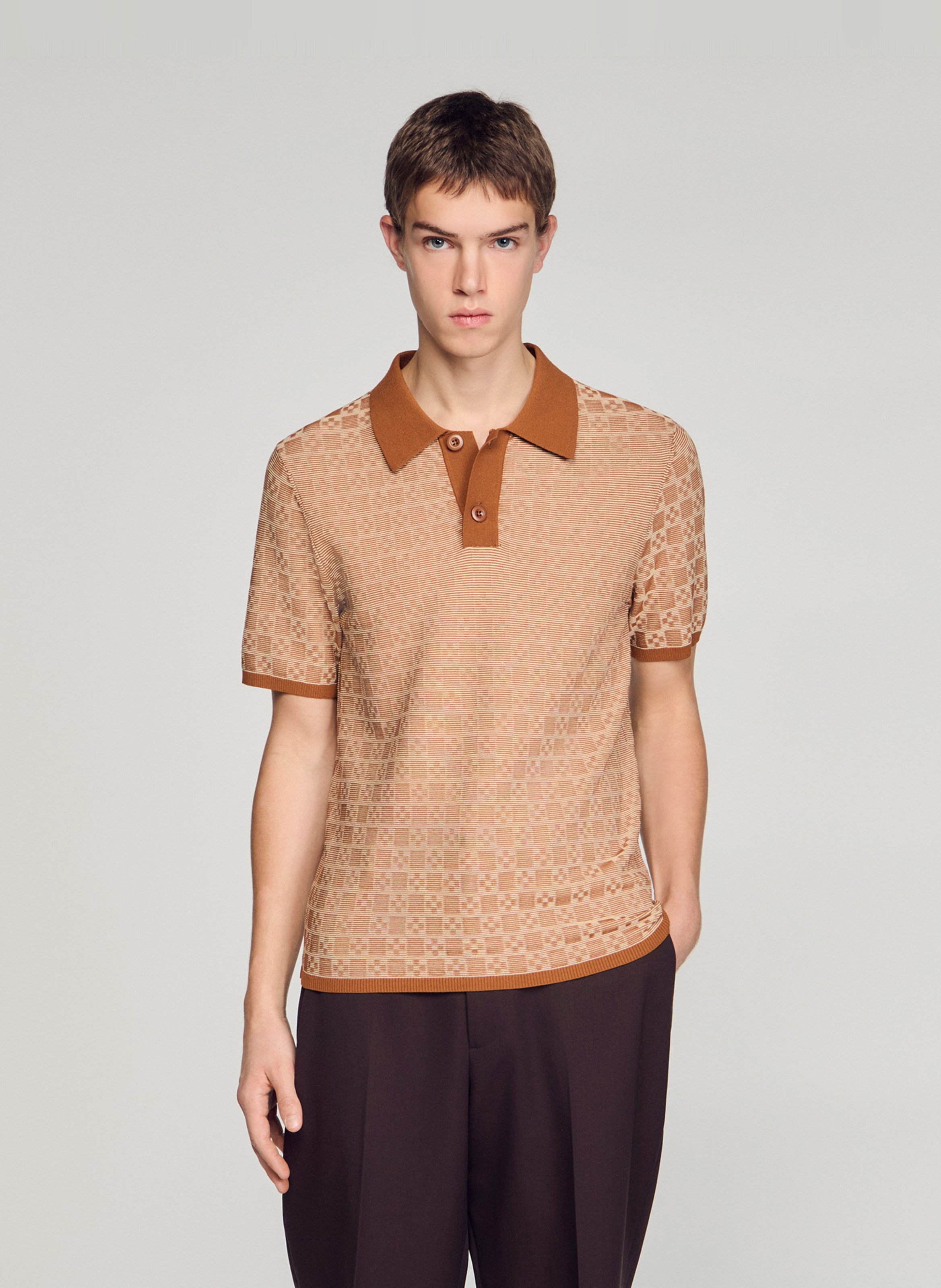 Polo regular-fit SANDRO Marron