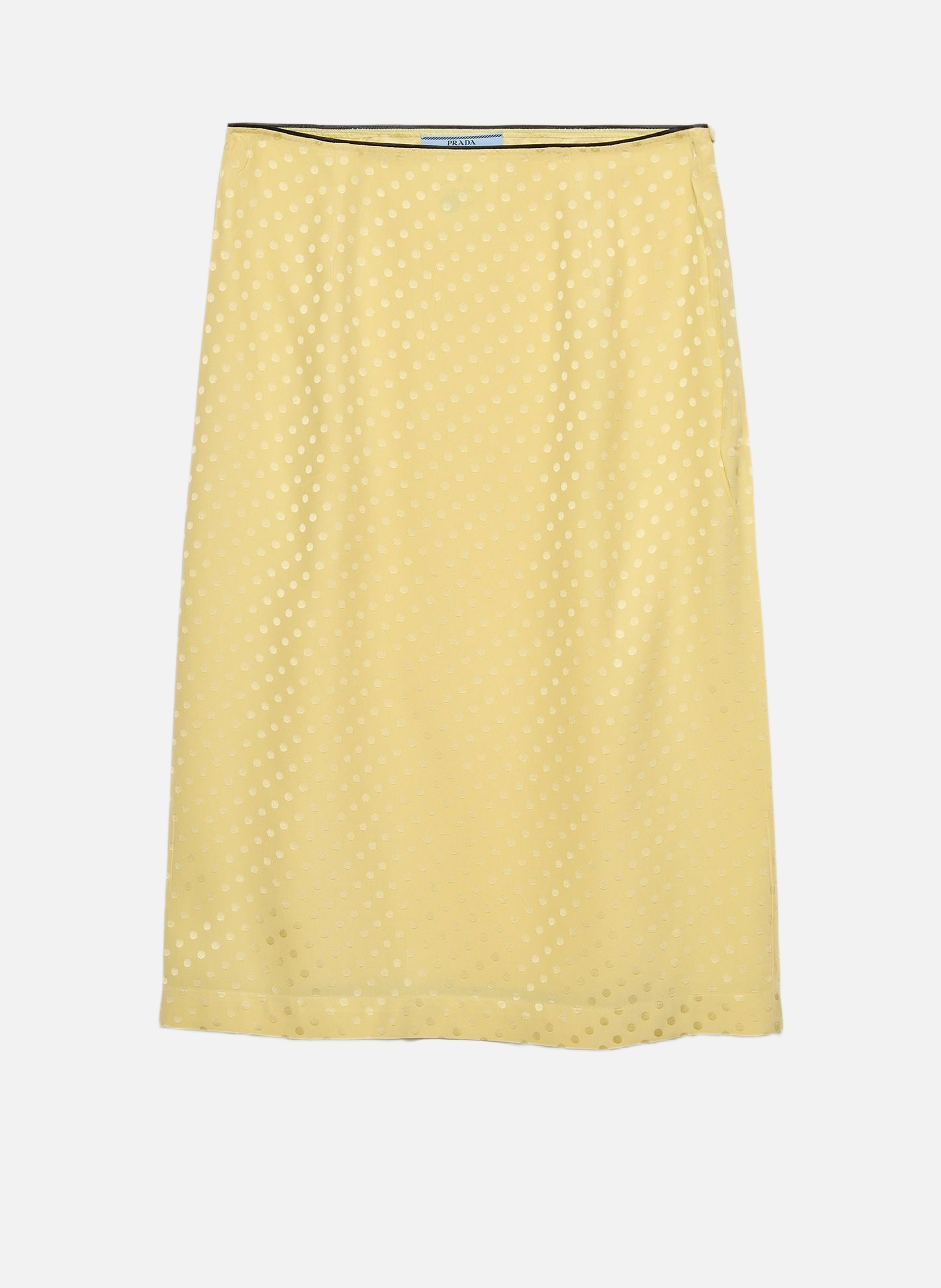 Jupe en satin à pois PRADA Jaune