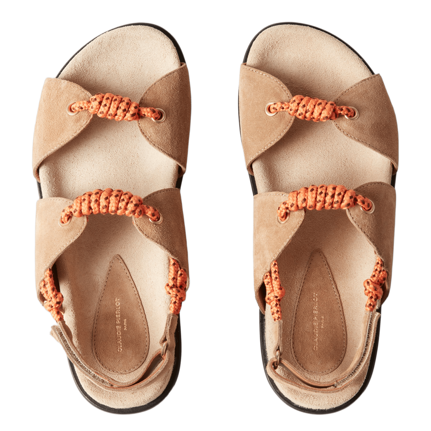 Sandales plates en cuir CLAUDIE PIERLOT Beige