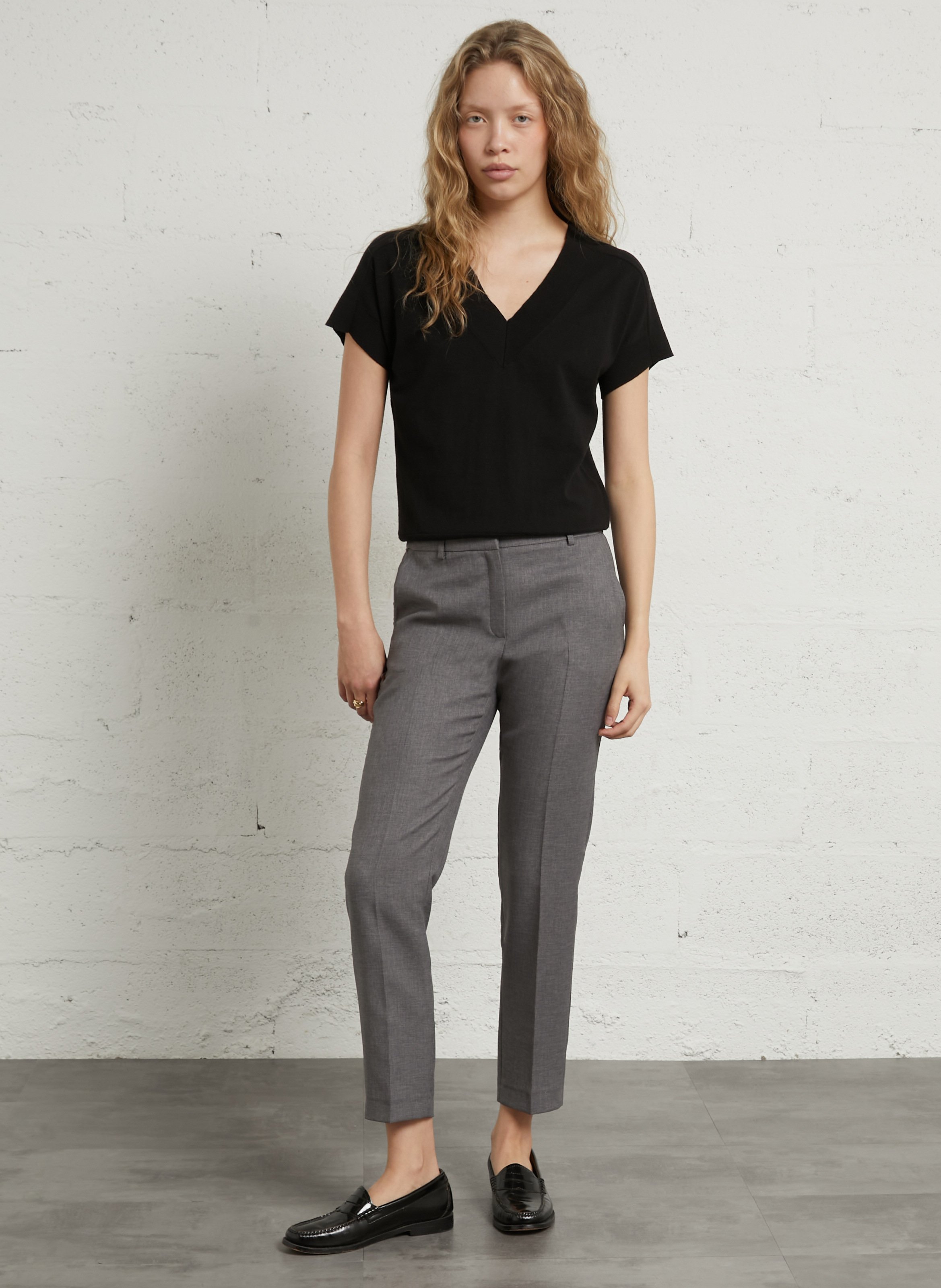 Top oversize col v en coton pretty MAISON 123 Noir