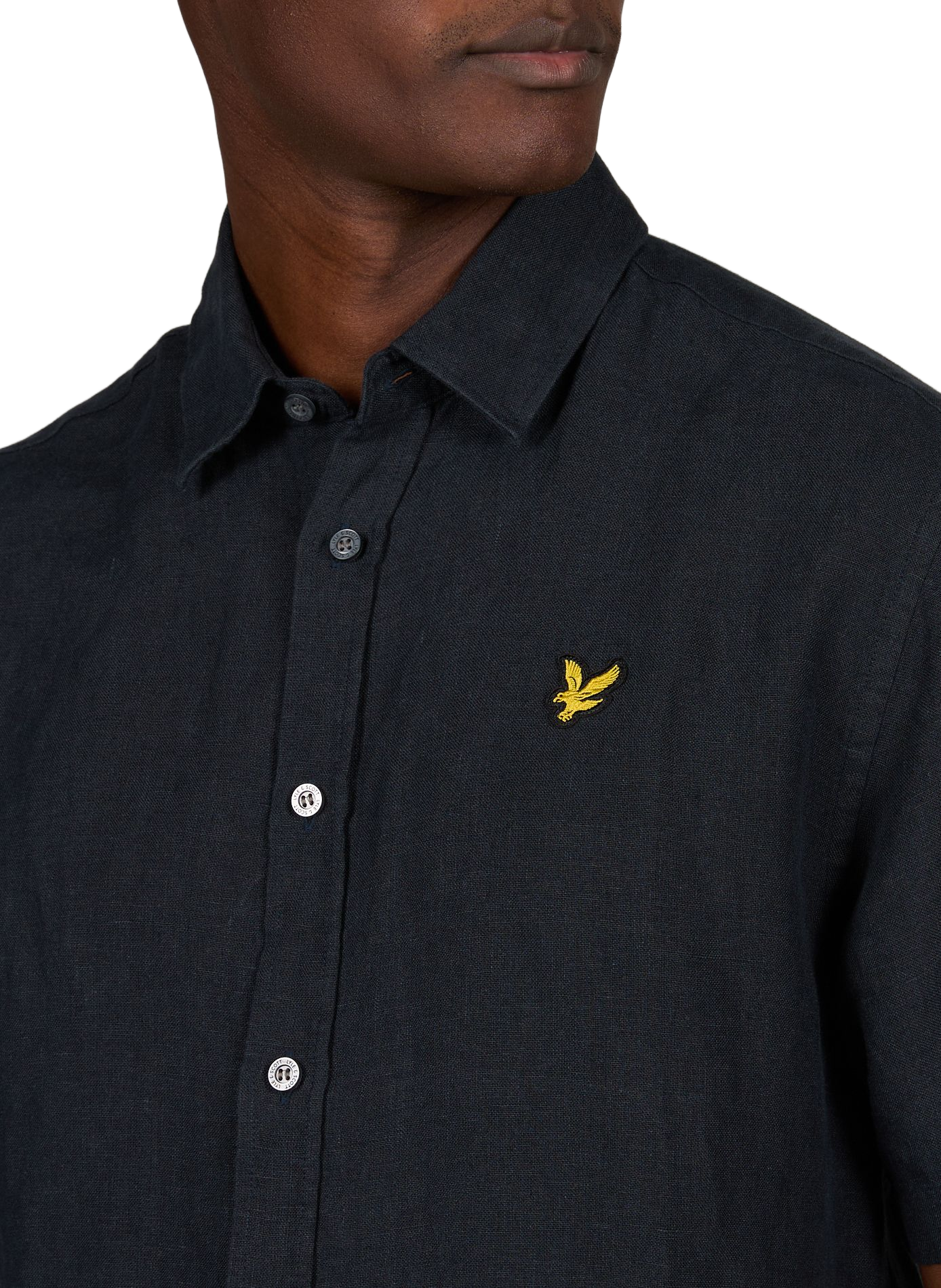 Chemise manches courtes en lin et coton LYLE & SCOTT Bleu