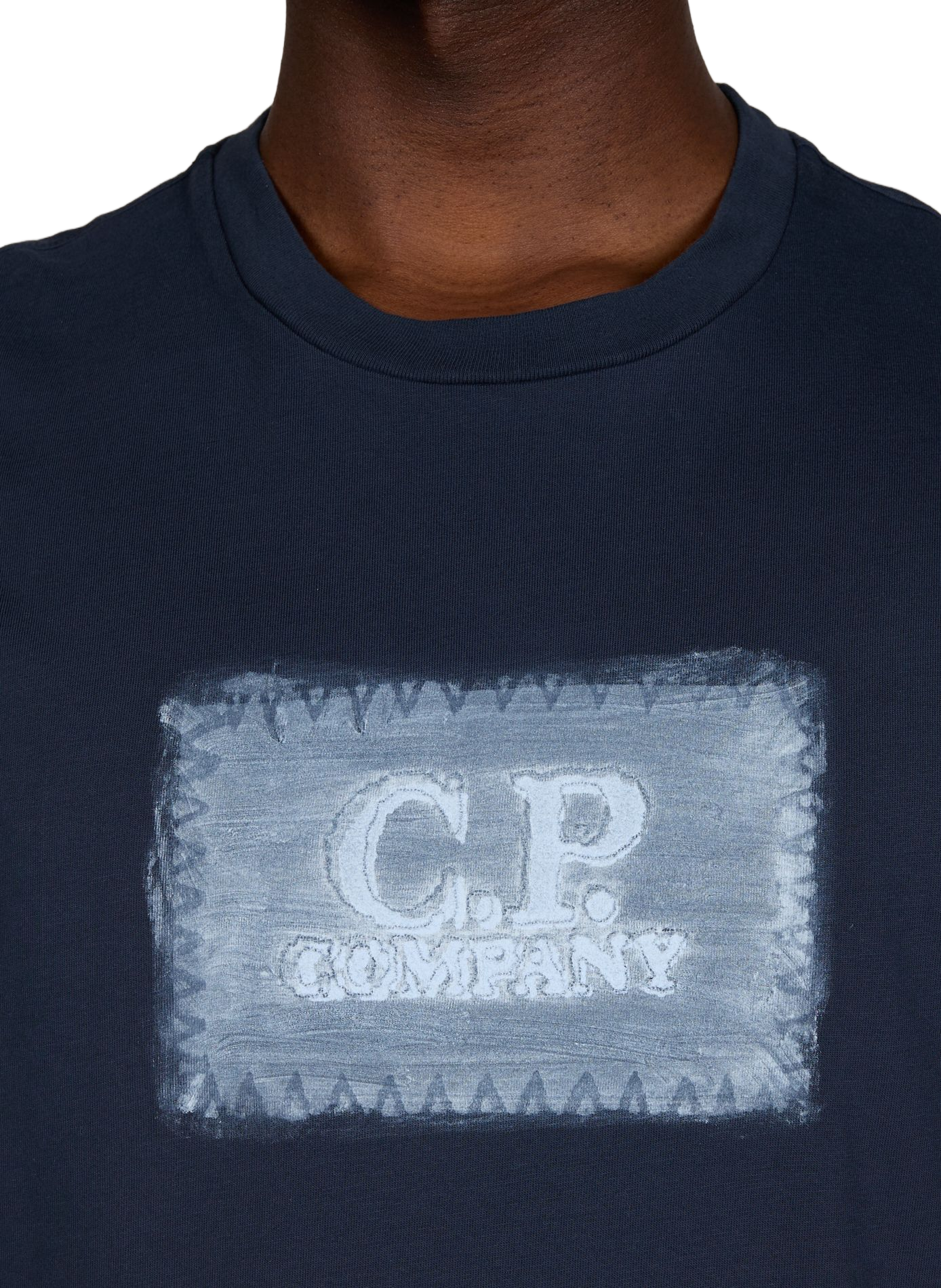 Biker-style cotton t-shirt CP COMPANY Blue