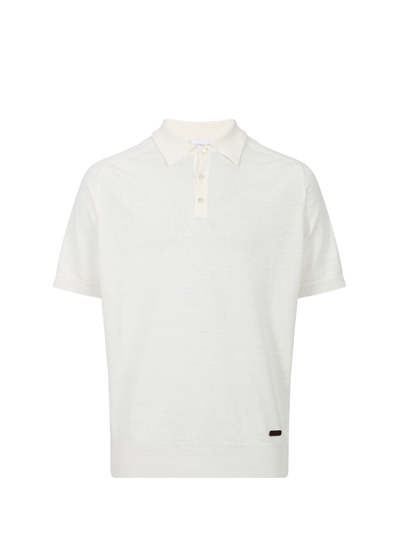 Polo van linnen en katoenmix ETON Wit