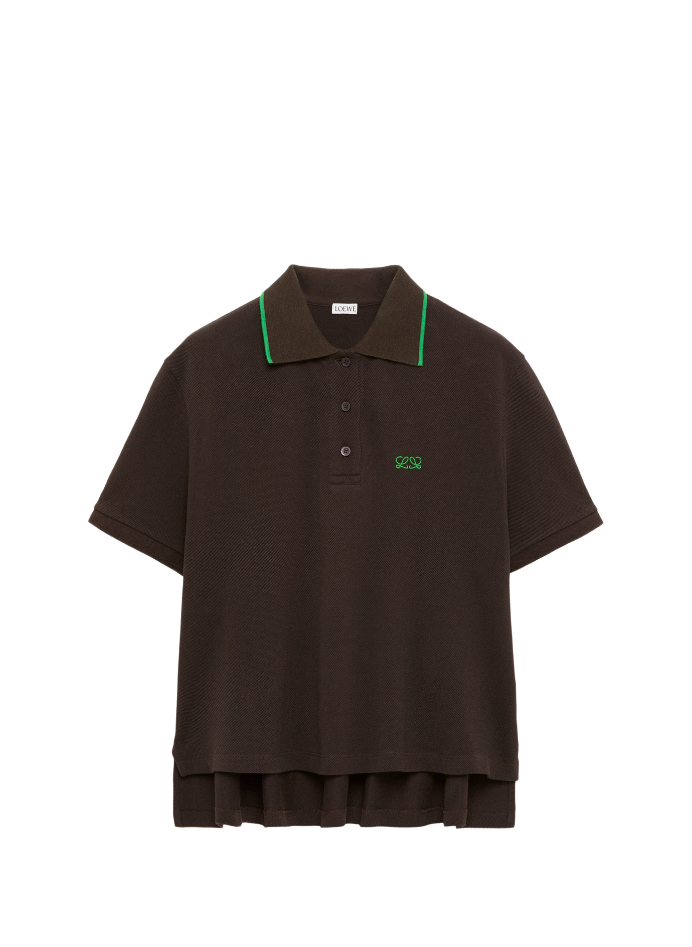 A-line cotton polo LOEWE Brown