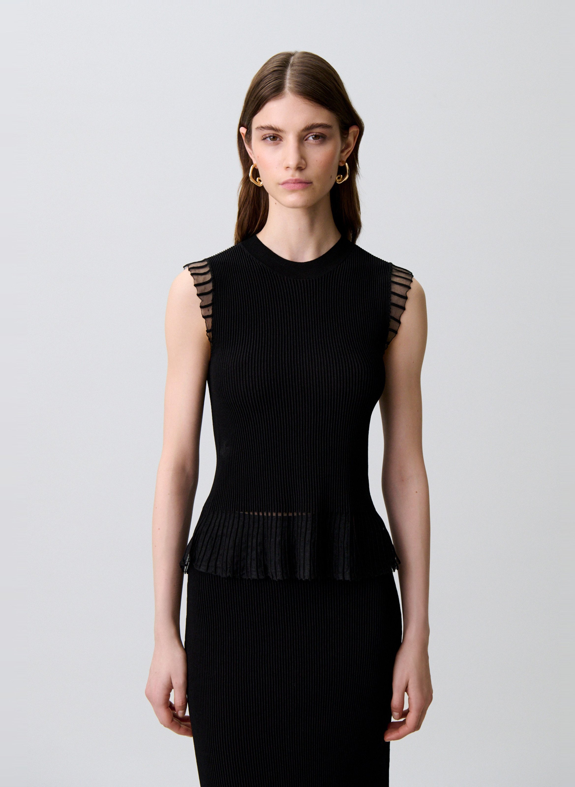Pull droit côtelé CLAUDIE PIERLOT Noir