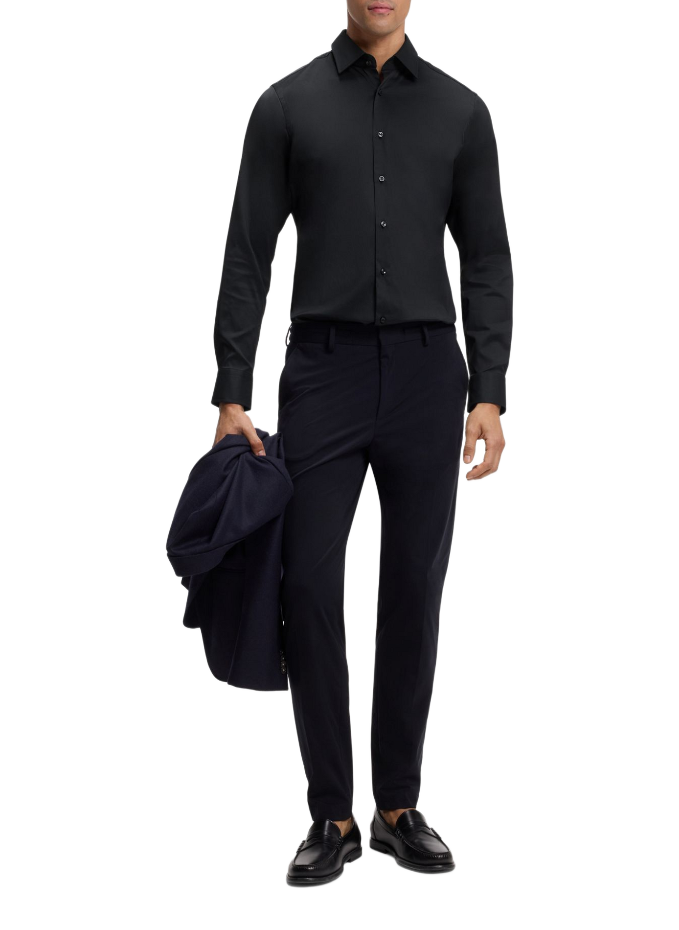 Chemise regular manches longues BOSS Noir