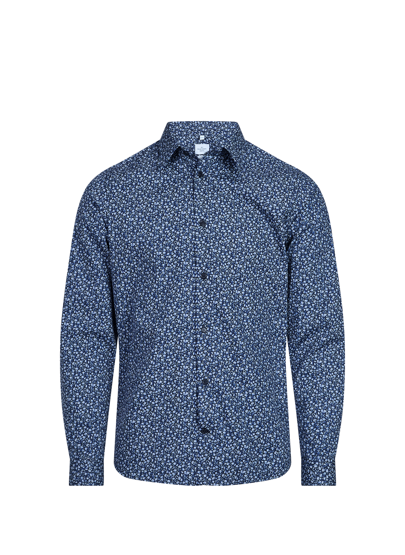 Chemise slim en coton AU PRINTEMPS PARIS Bleu