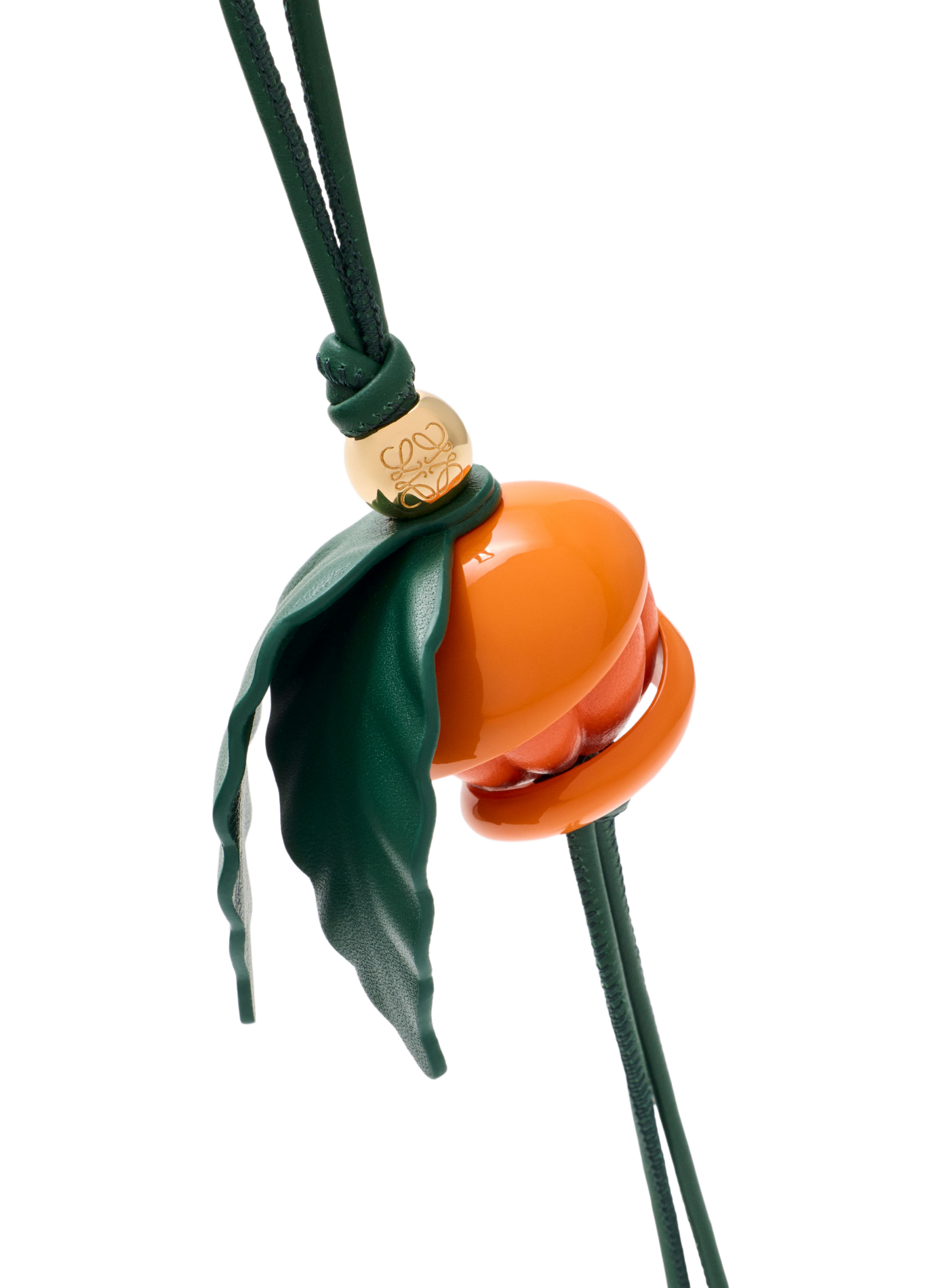 Llavero naranja de latón y cuero de ternera LOEWE Naranja