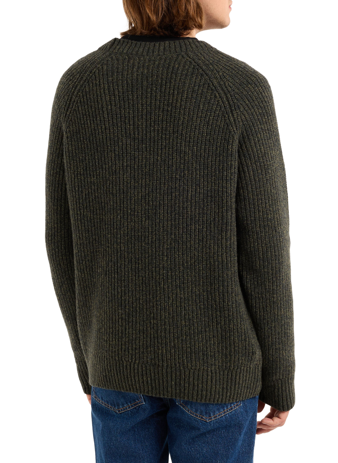 Rundhalsausschnitt-Pullover aus Wollmischung SAISON 1865 Khaki