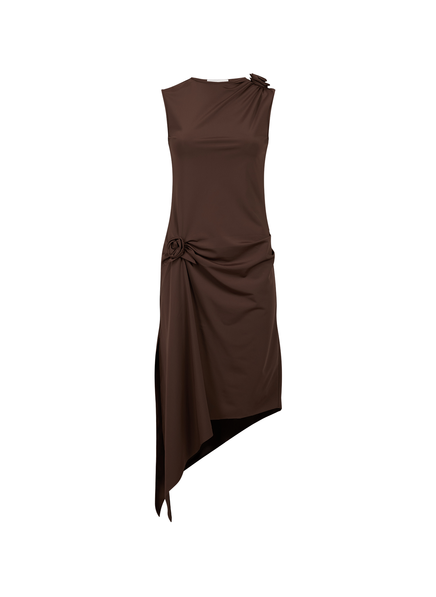 Kleid mit Blumendetails und asymmetrischem Saum COPERNI Braun