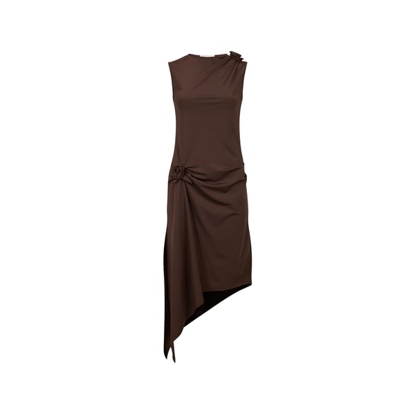 Robe à détails fleurs à ourlet asymétrique Robe à détails fleurs à ourlet asymétrique
