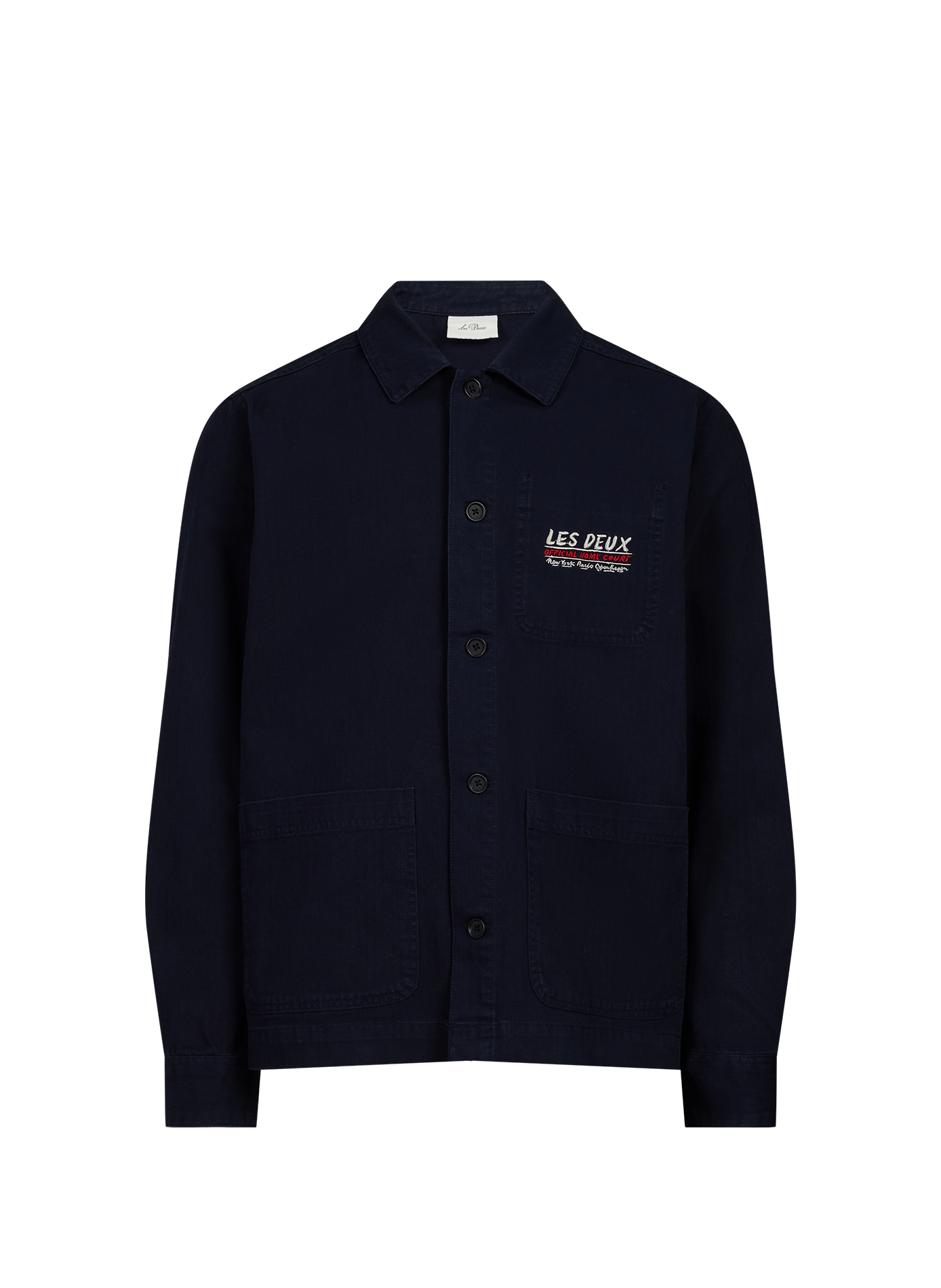 Gerade Knopfjacke mit Stickereien LES DEUX Blau