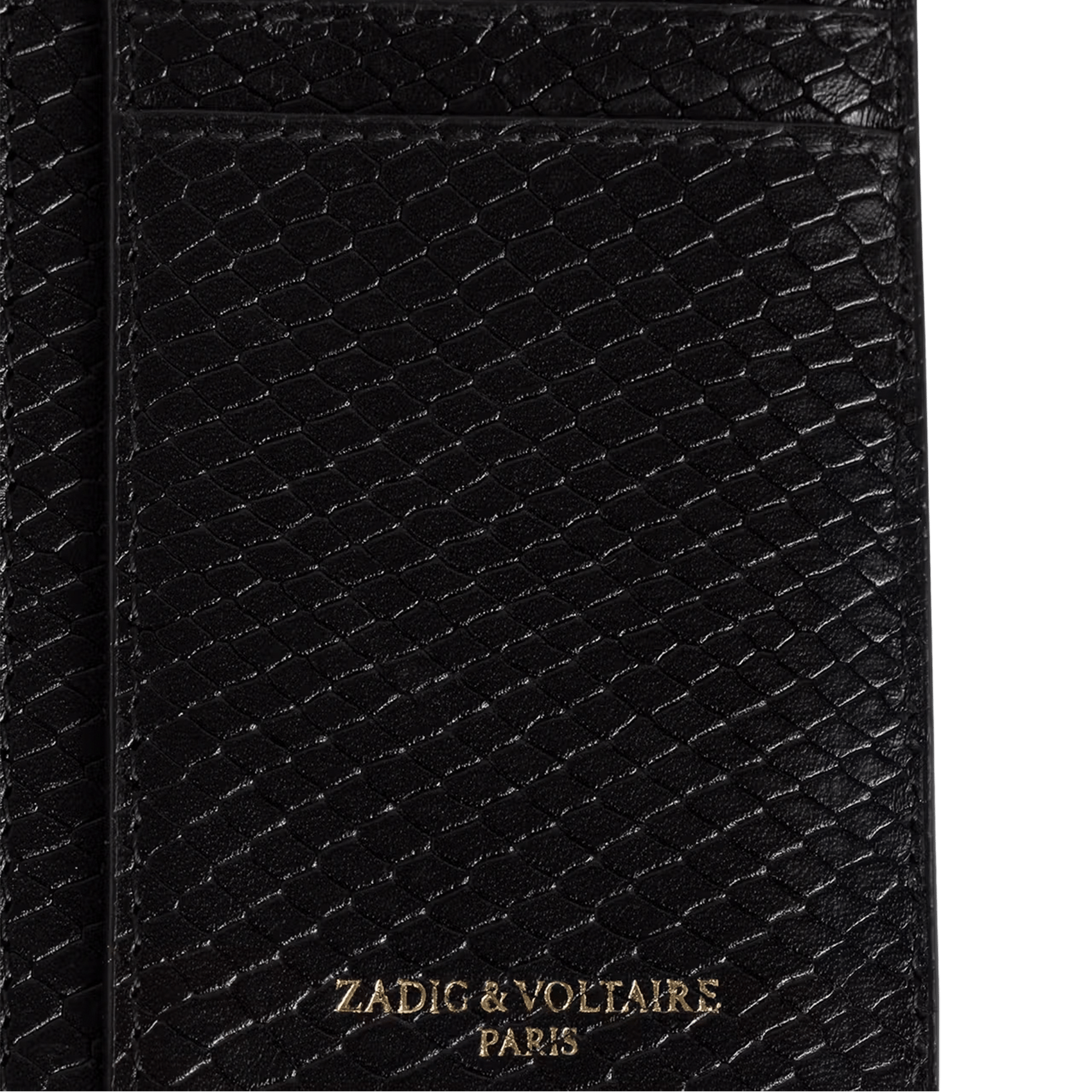 Leren portemonnees met pythonprint zv card ZADIG&VOLTAIRE Zwart
