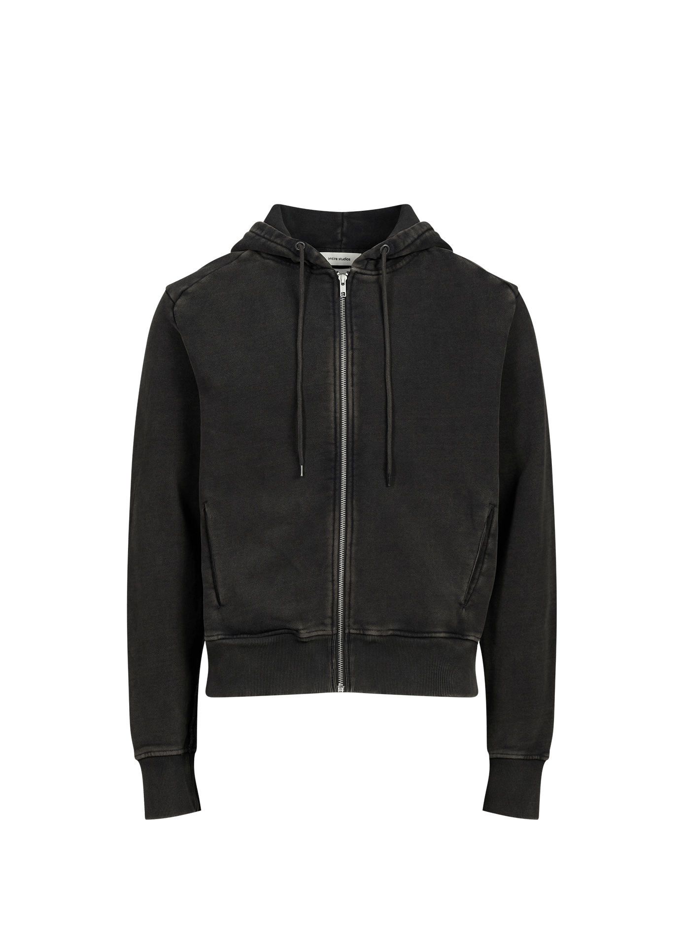 Sweatshirt zippé droit en coton ENTIRE STUDIOS Noir