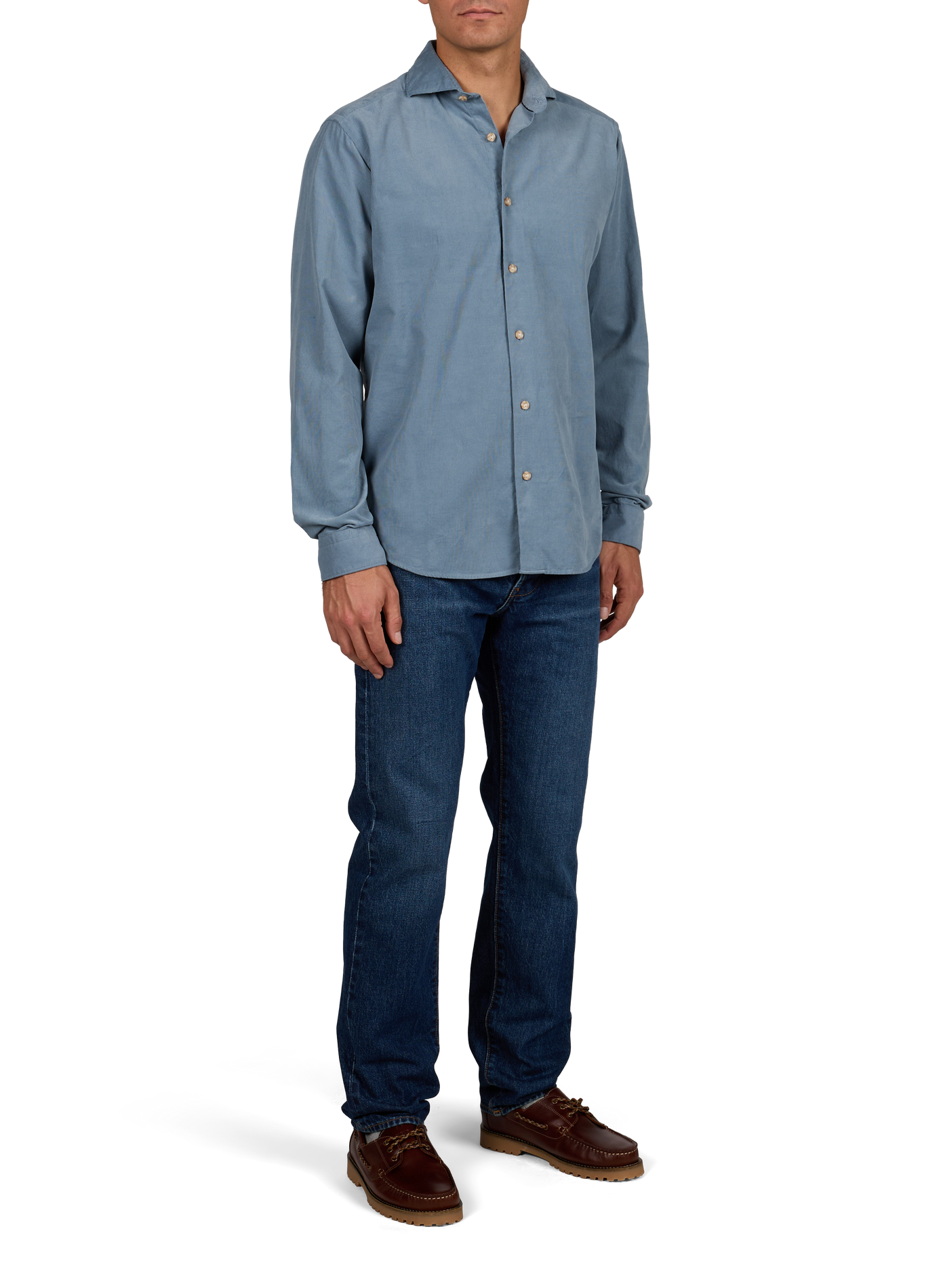 Straight cotton shirt ETON Blue