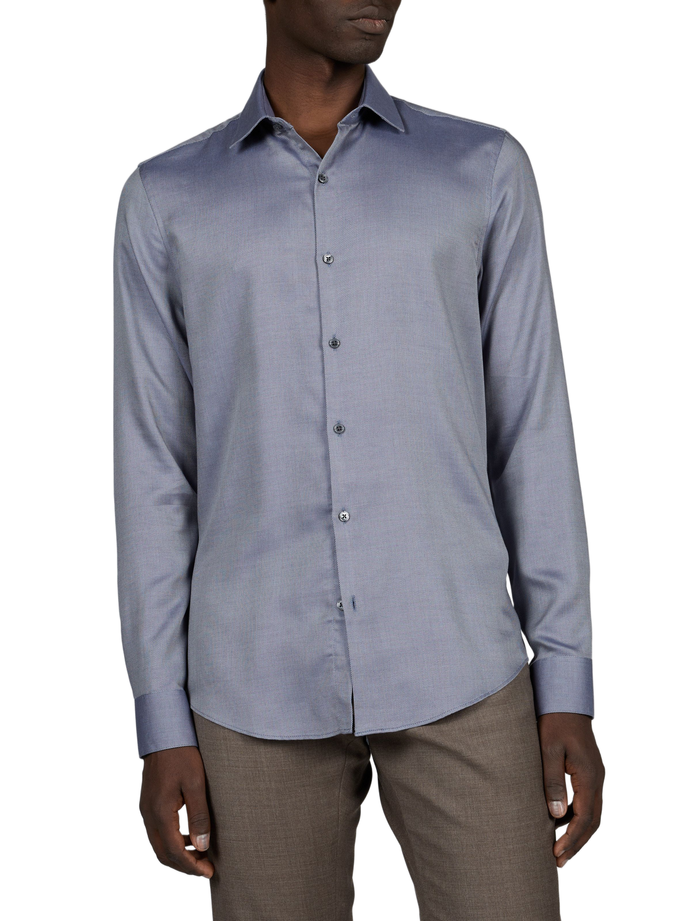 Slim-fit patterned shirt with classic collar CALVIN KLEIN Blue