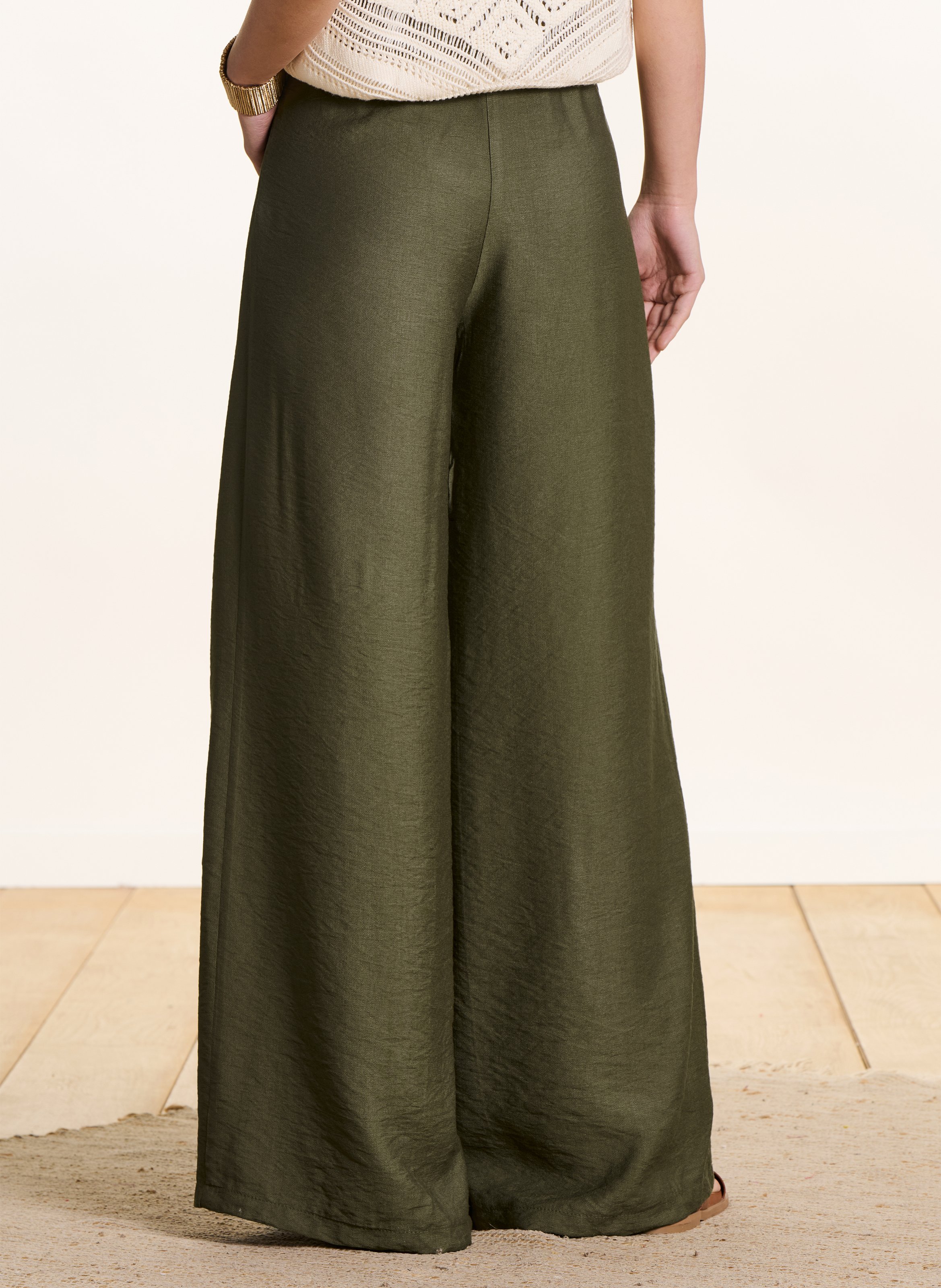 Wijde hoge taille broek LA FEE MARABOUTEE Groen