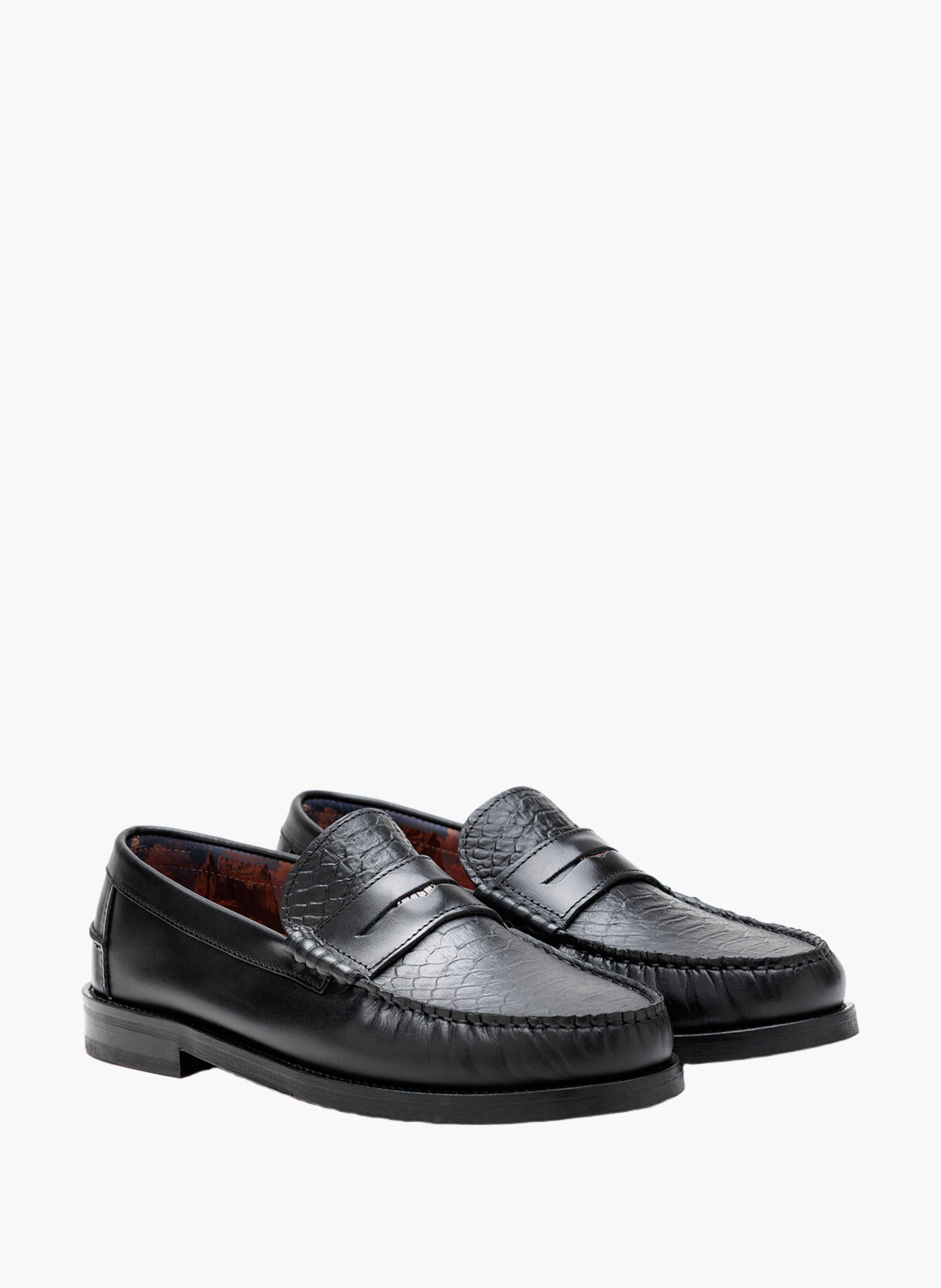 Mocassins riviera en cuir effet serpent NAKED WOLFE Noir