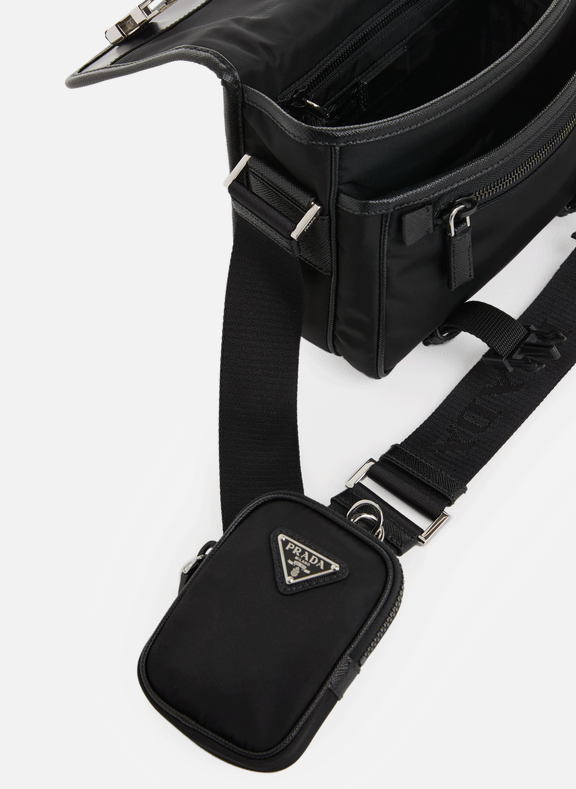 Prada Re-nylon Logo-print Belt Bag In F0002 Nero
