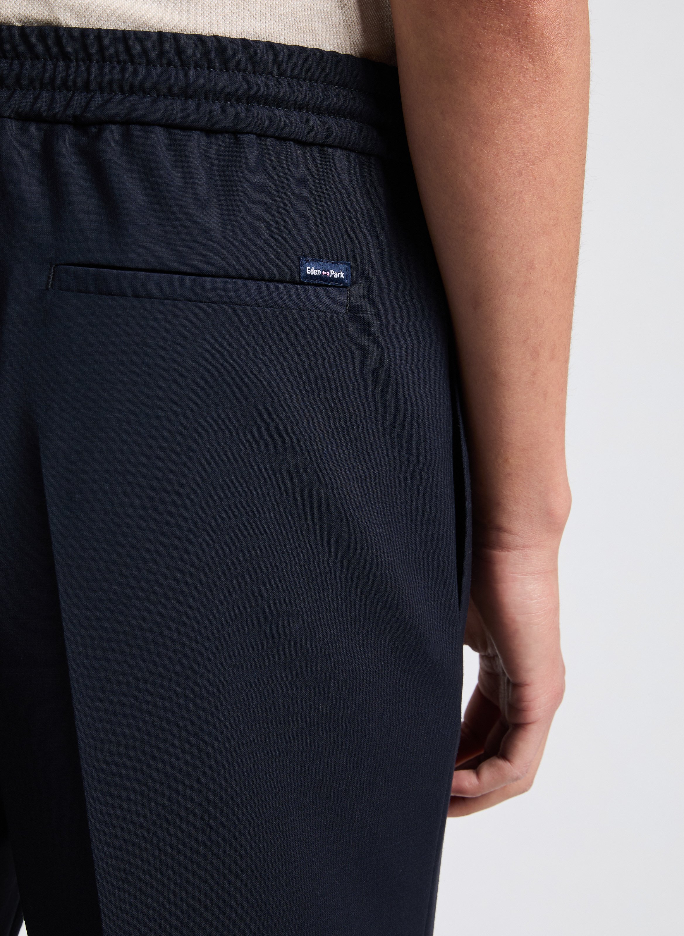 Pantalon droit en laine mélangée EDEN PARK Bleu