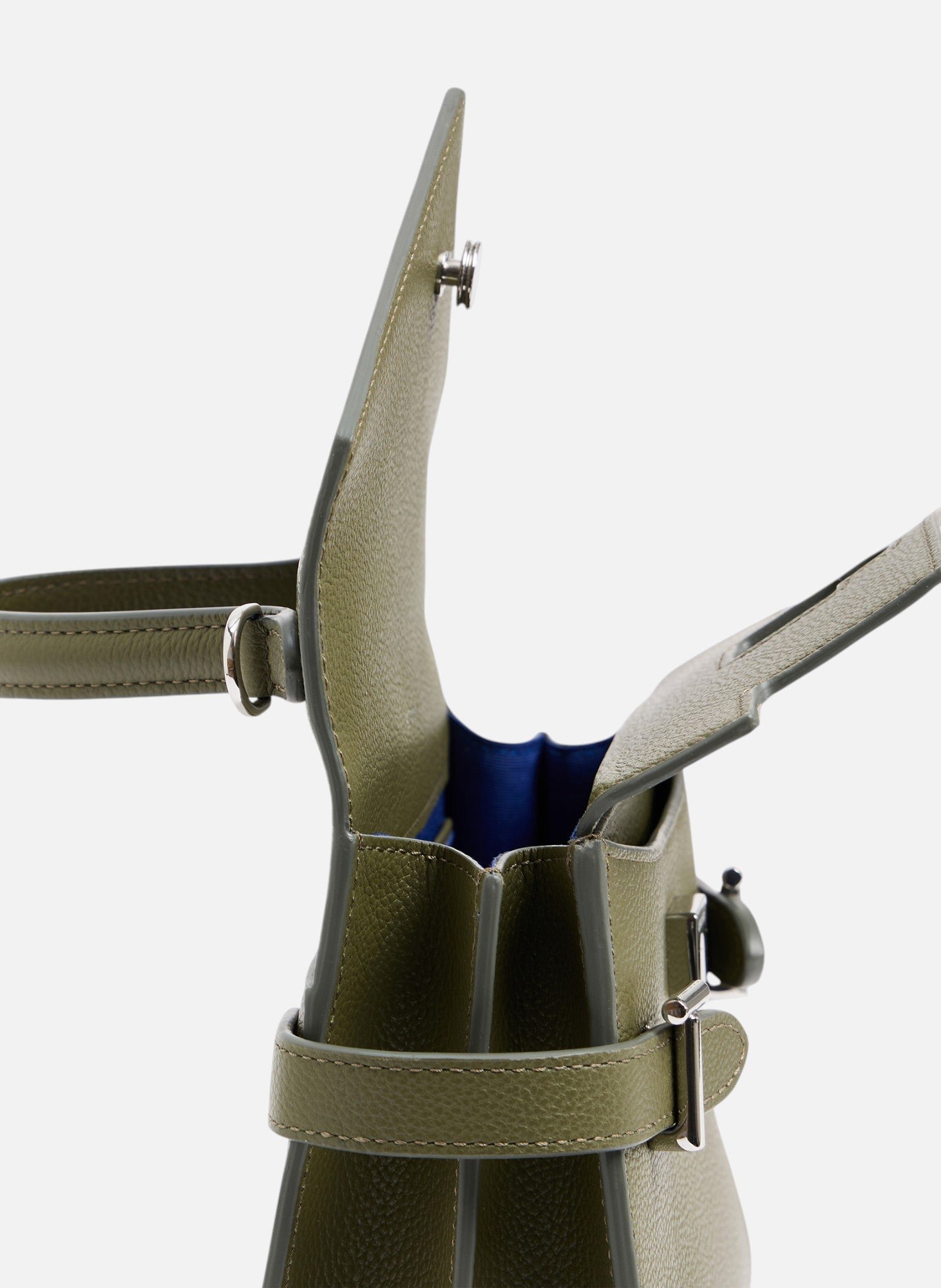 Petit sac à main double rabat emilie en cuir grainé LE TANNEUR Vert