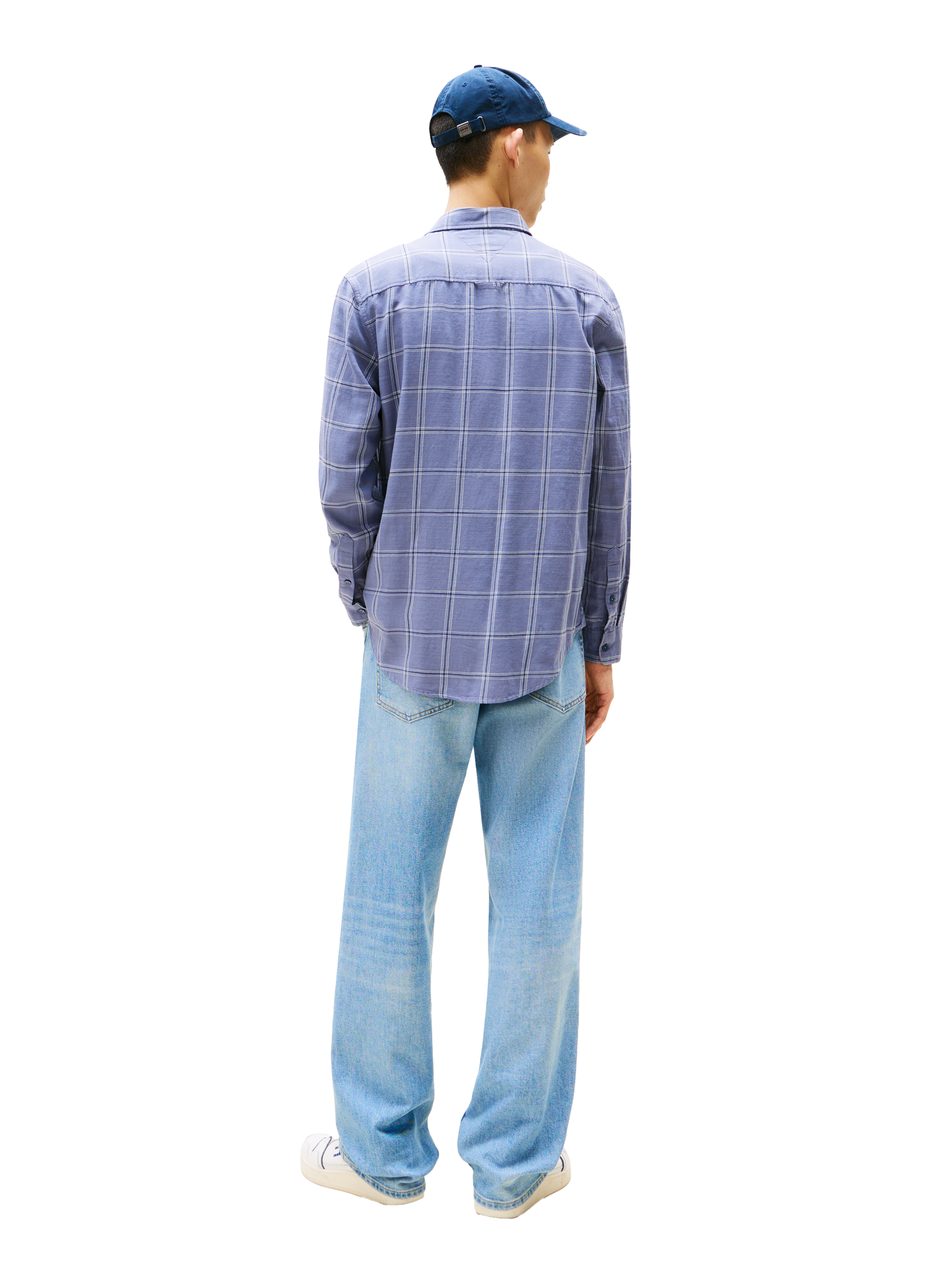 Straight cotton check shirt TOMMY HILFIGER Blue