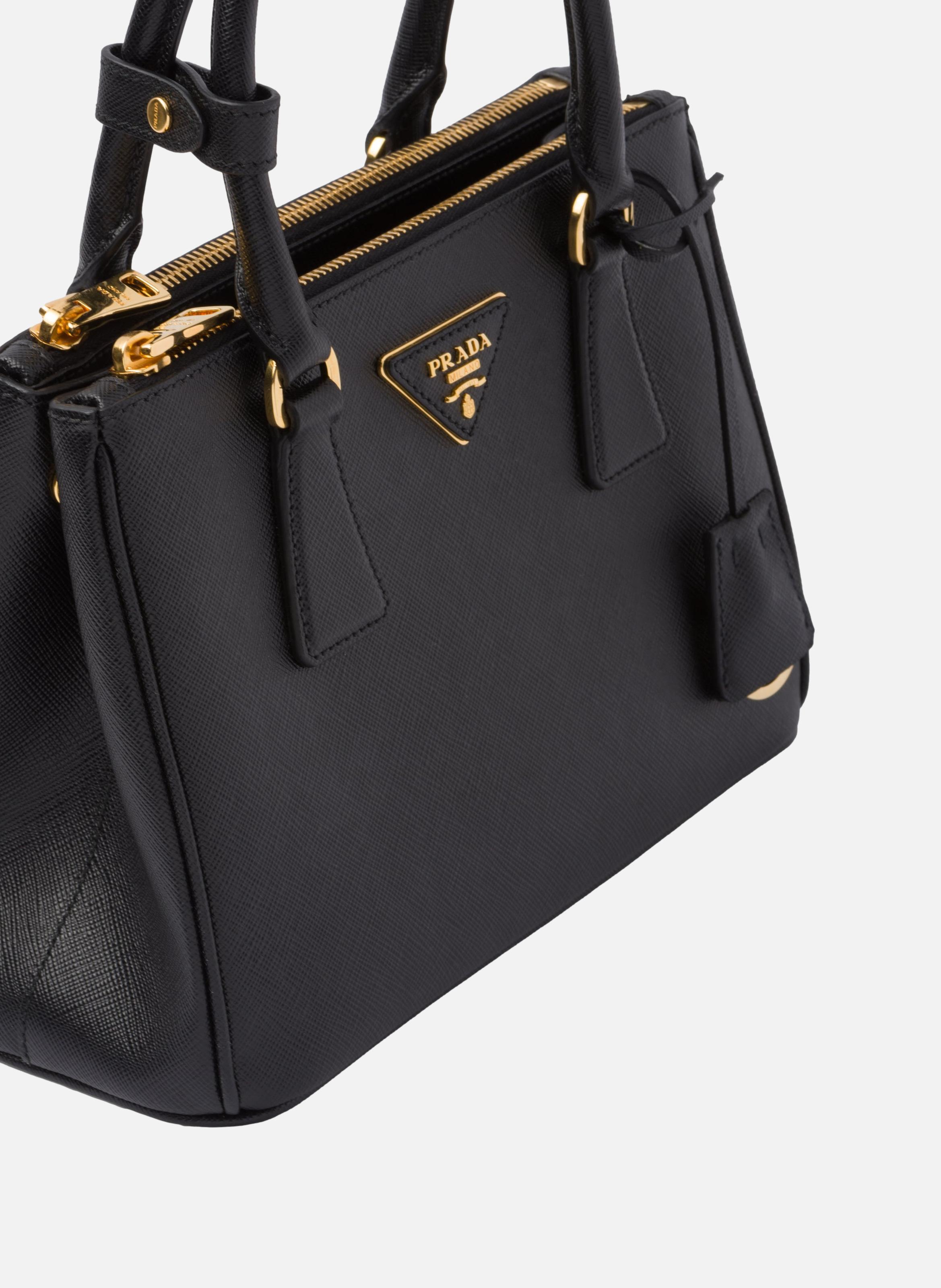 Petit sac prada galleria en cuir saffiano PRADA Noir