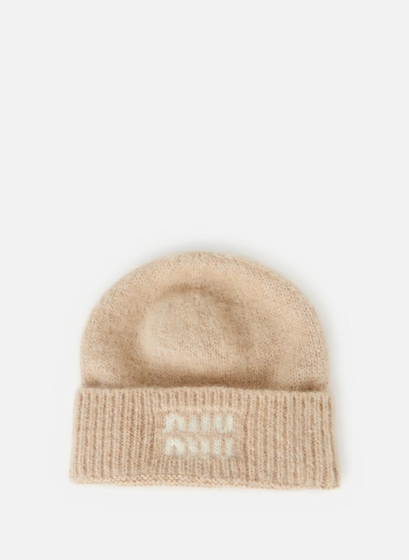 Bonnet en mohair Beige by MIU MIU MIU MIU Bonnet en mohair Beige