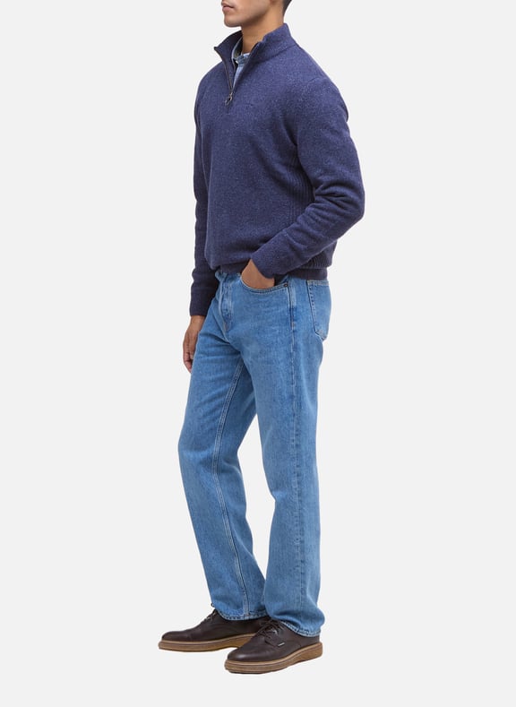 Straight cut high neck wool blend sweater Blue by BARBOUR BARBOUR Straight cut high neck wool blend sweater Blue