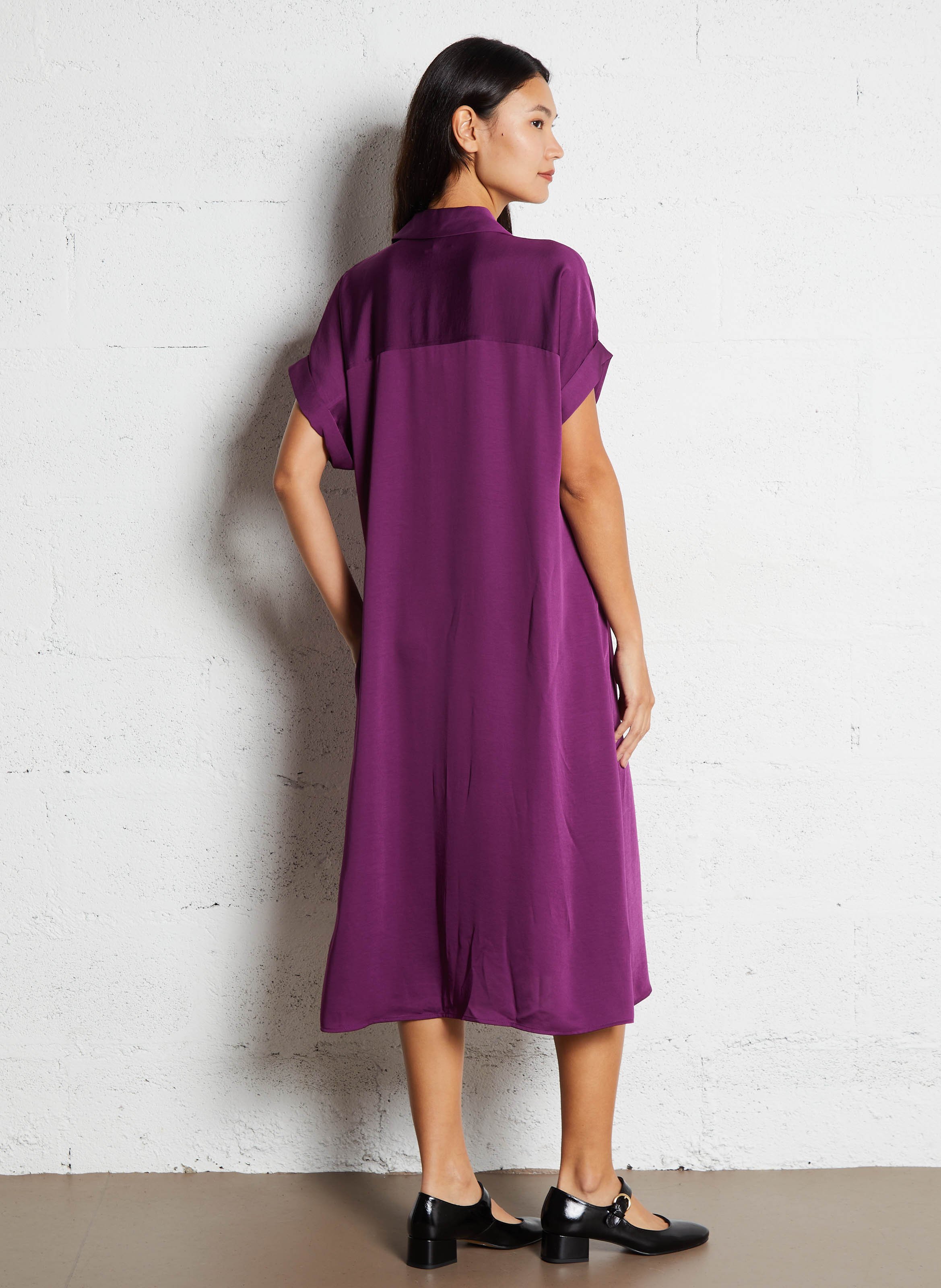 Robe midi col chemise nayaa MAISON 123 Violet