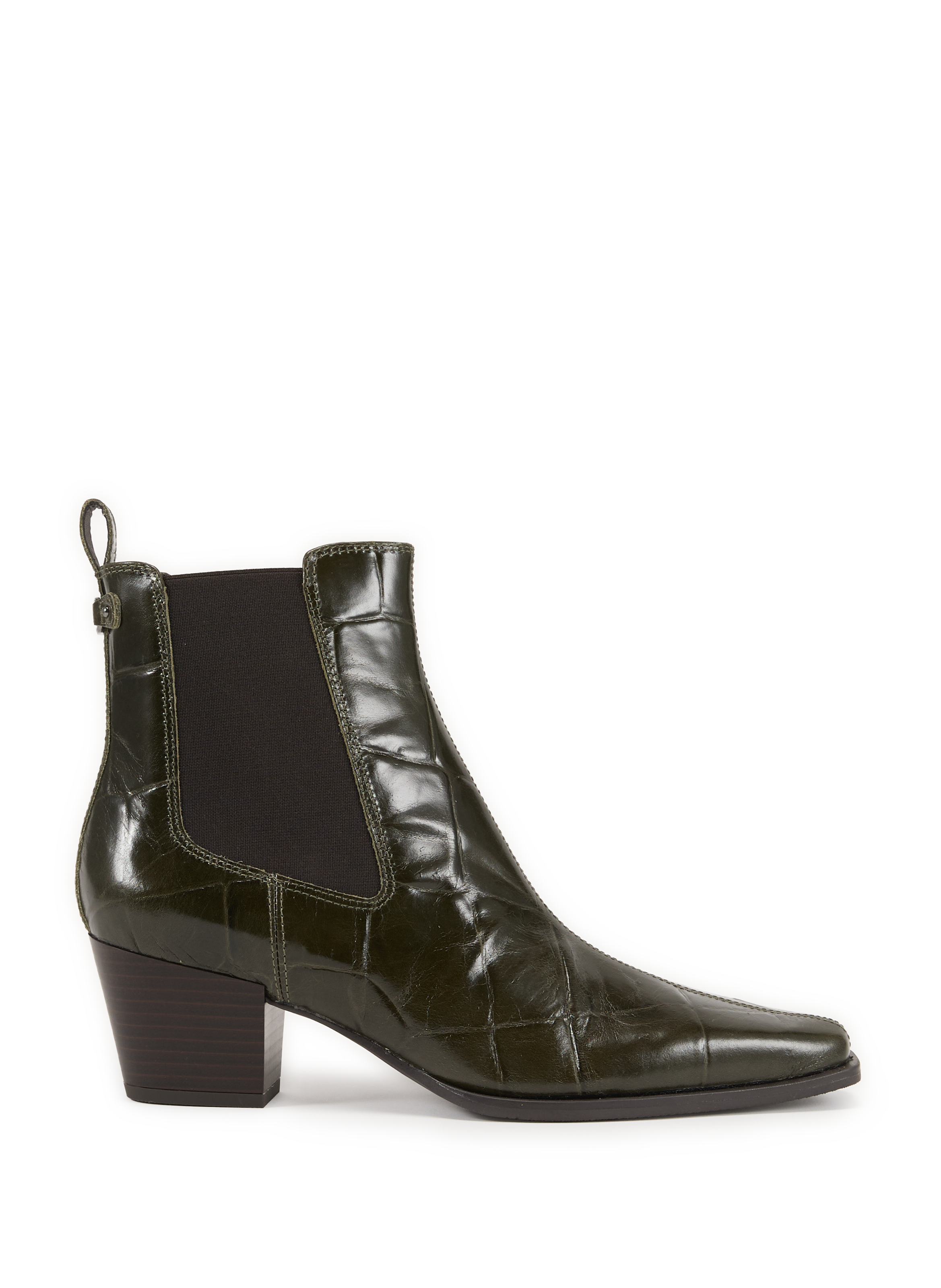 SAM EDELMAN Ankle boots with silver tips Khaki