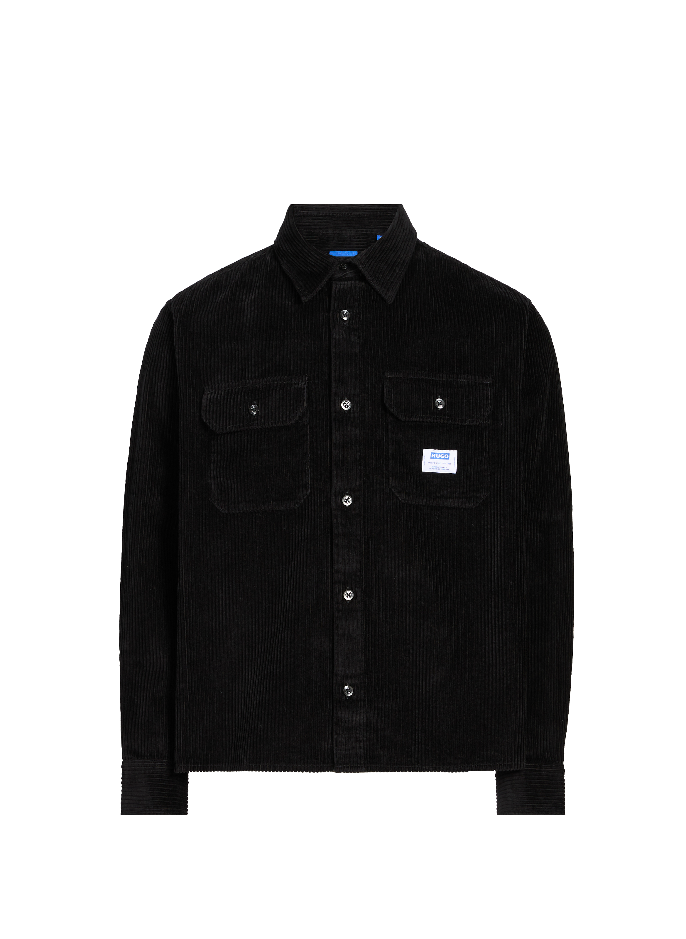 HUGO BLUE Oversized corduroy cotton shirt Black