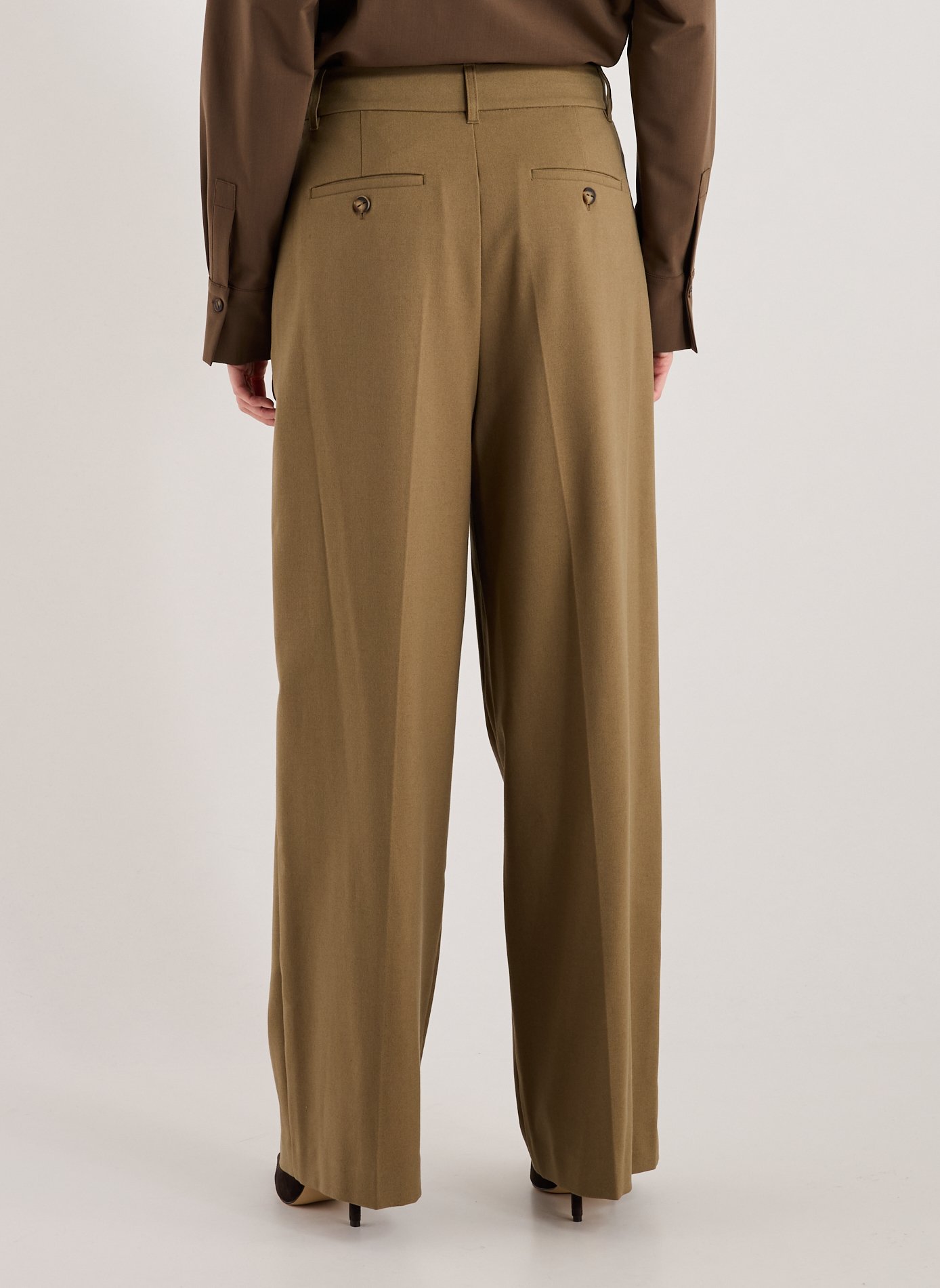 Pantalon droit à plis ADOLFO DOMINGUEZ Vert