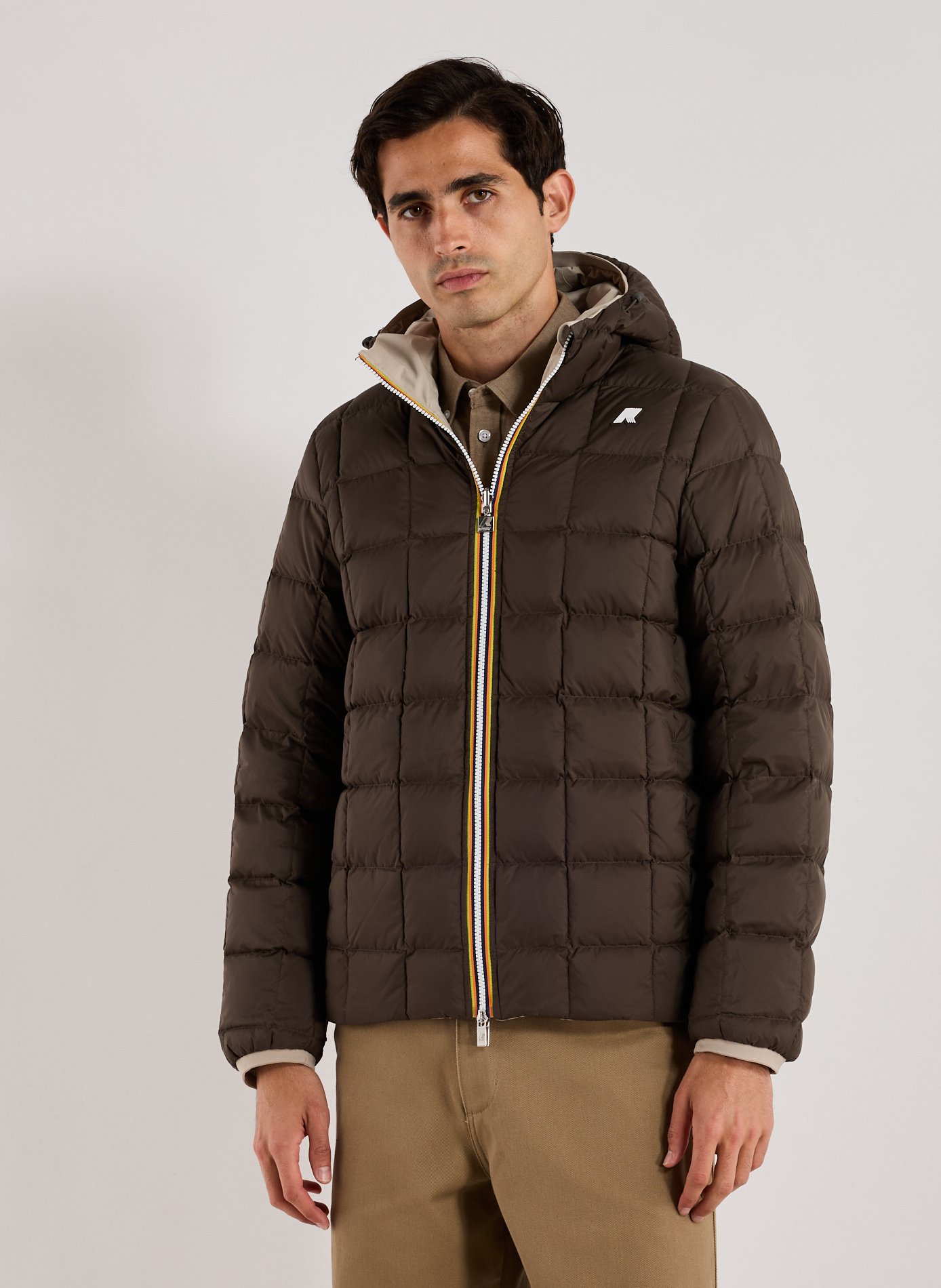 Doudoune réversible à capuche K-WAY Beige