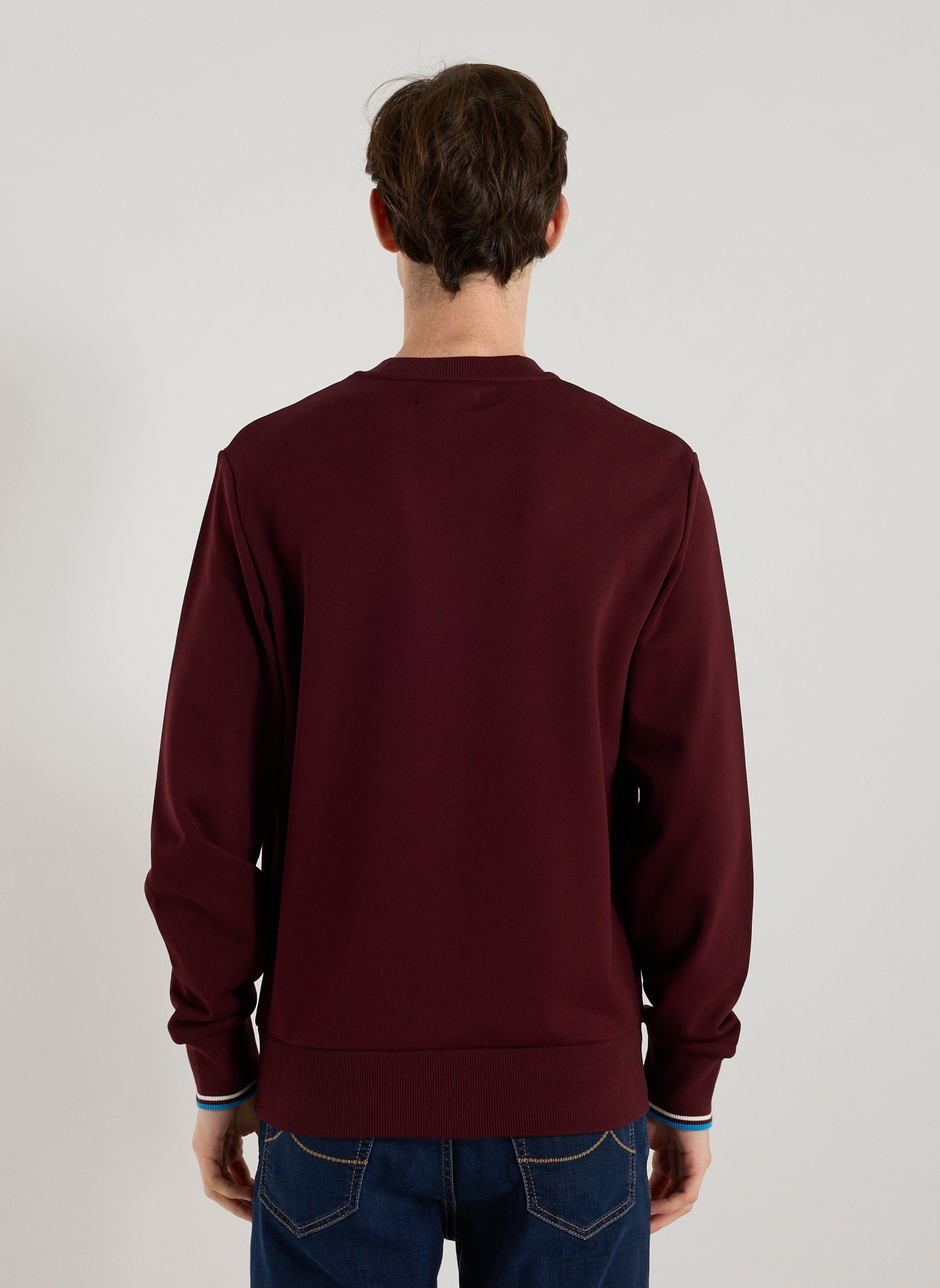 Sweatshirt col rond en coton FRED PERRY Rouge