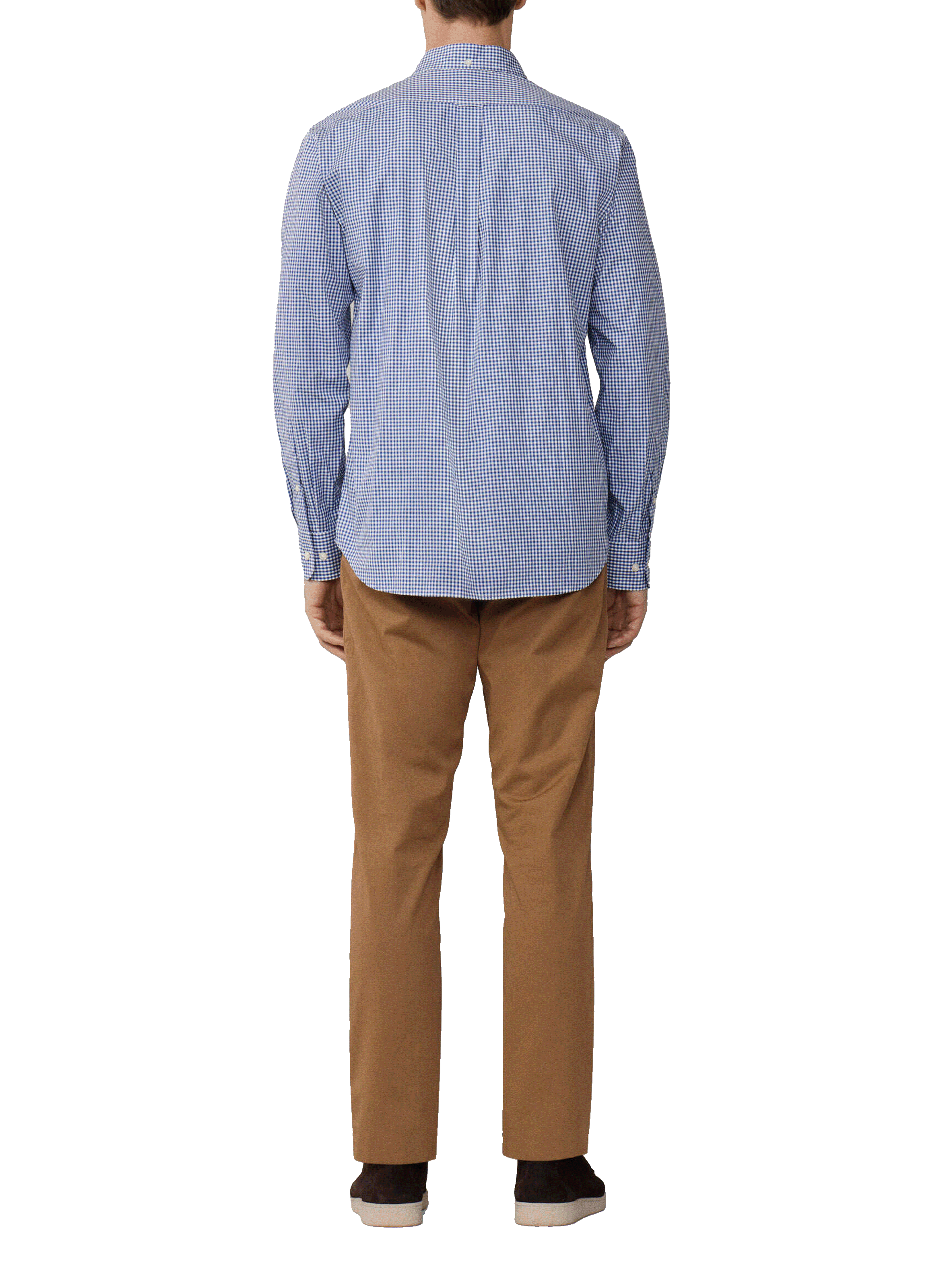 Chemise à carreaux vichy en popeline de coton FACONNABLE Bleu