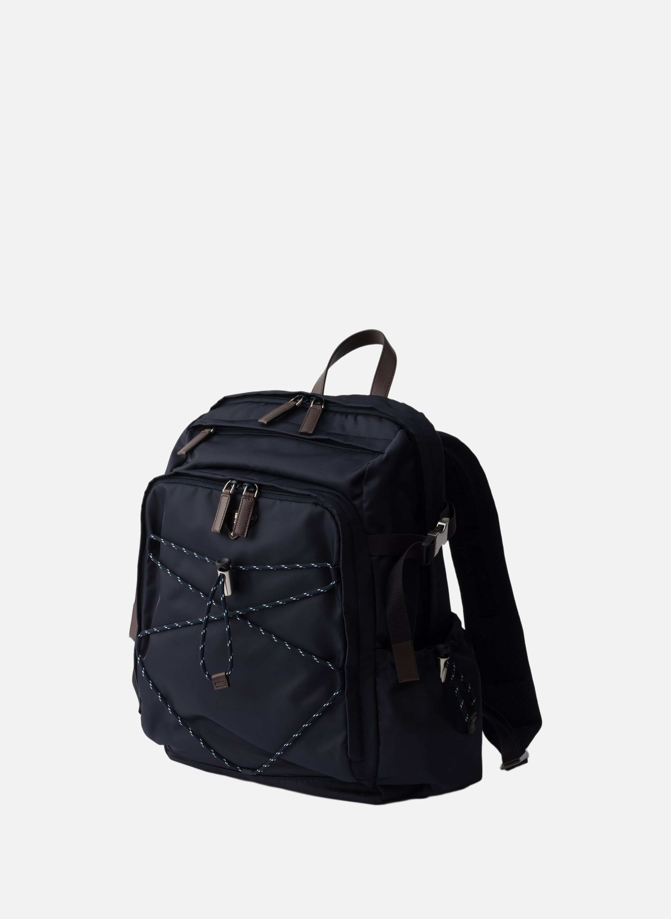 Sac à dos prada speedrock en re-nylon et cuir PRADA Bleu