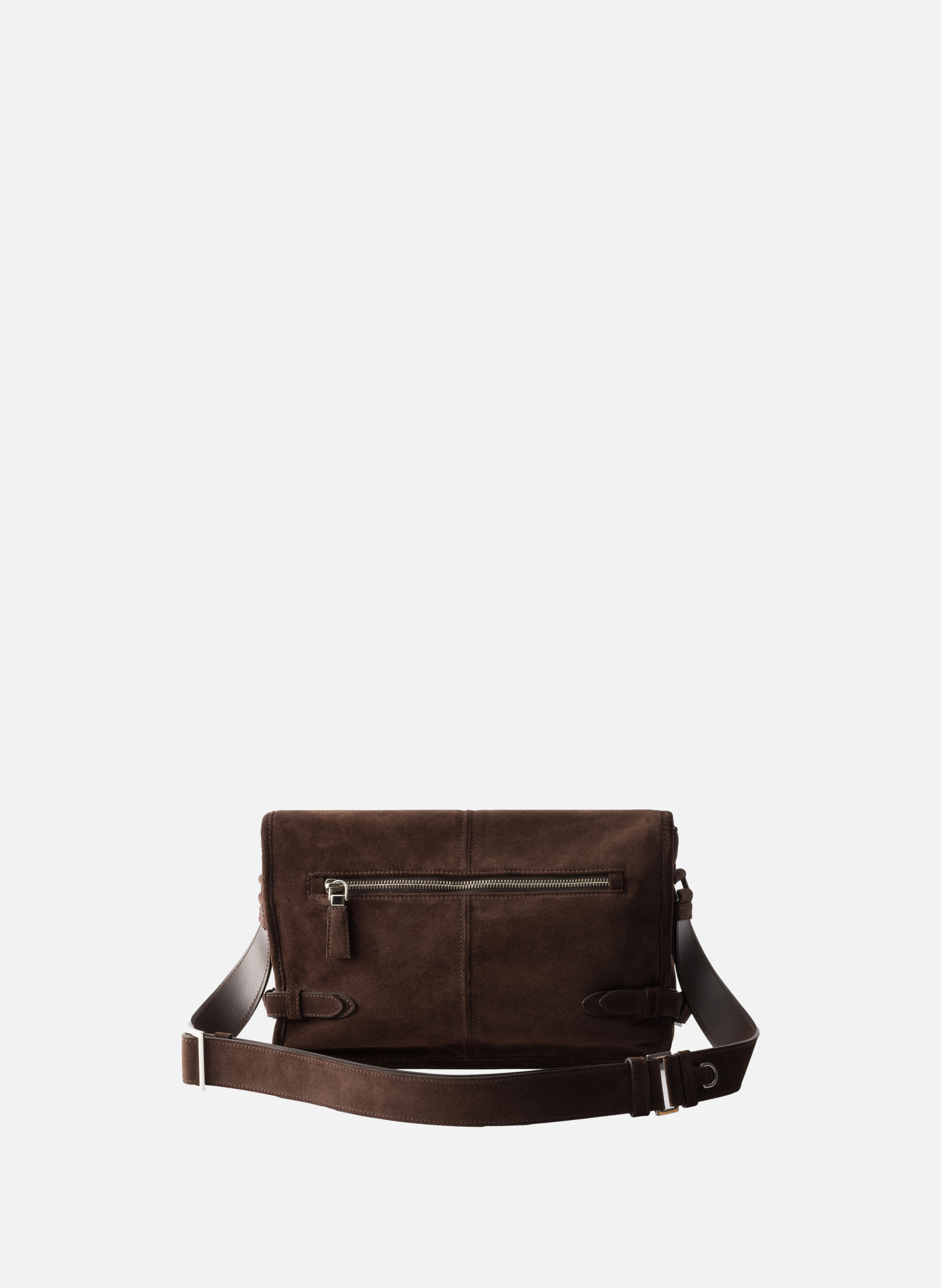 Sac à bandoulière en suède PRADA Marron