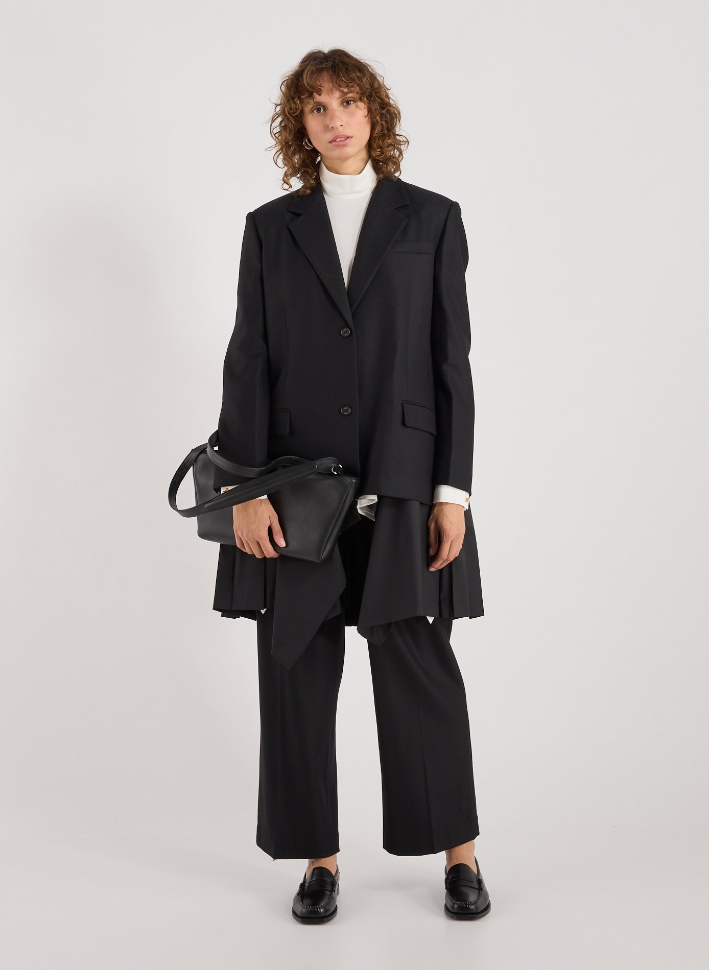 Leather shoulder bag RODO Black