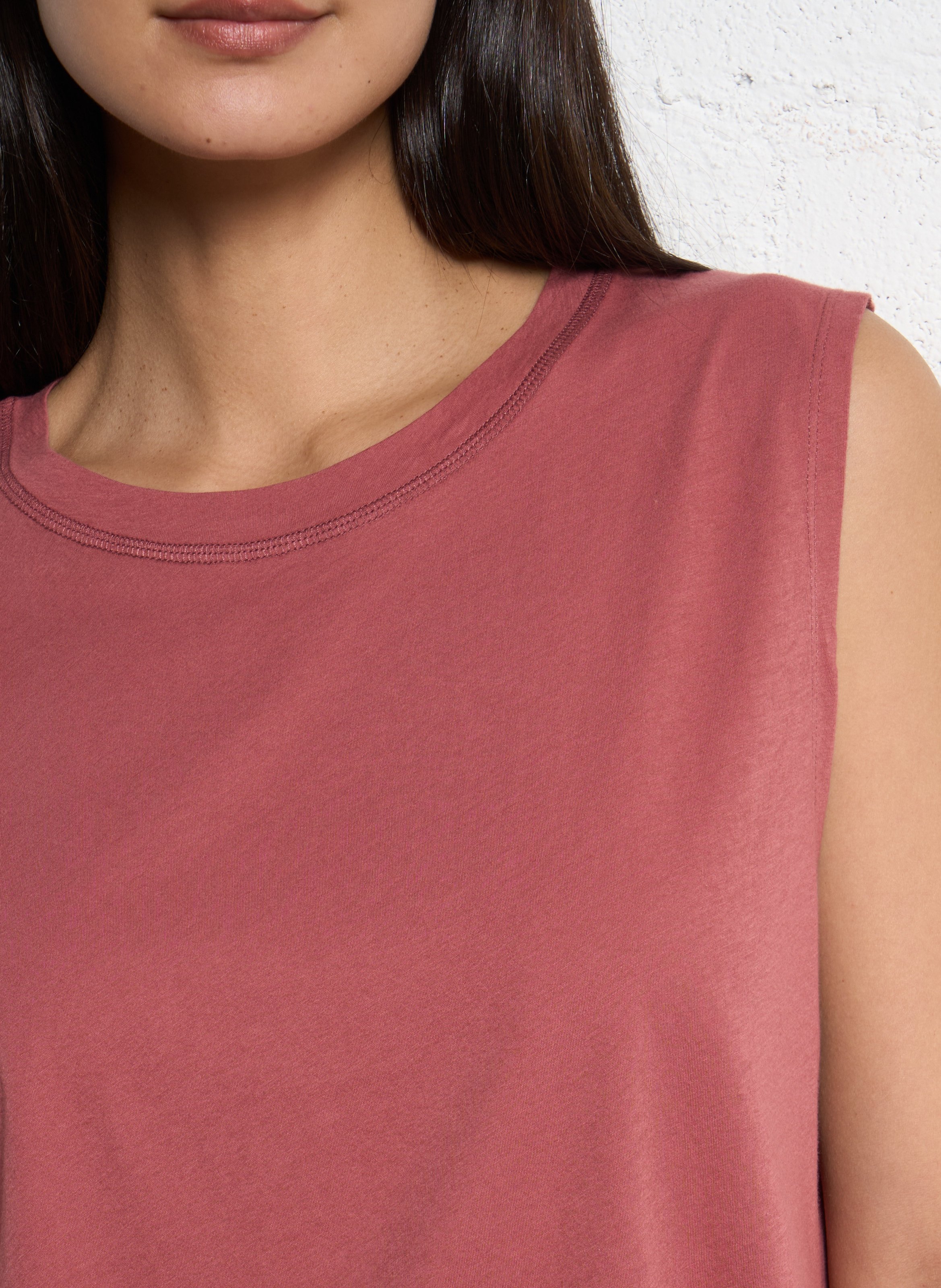 Tee-shirt sans manches en coton shava Rose