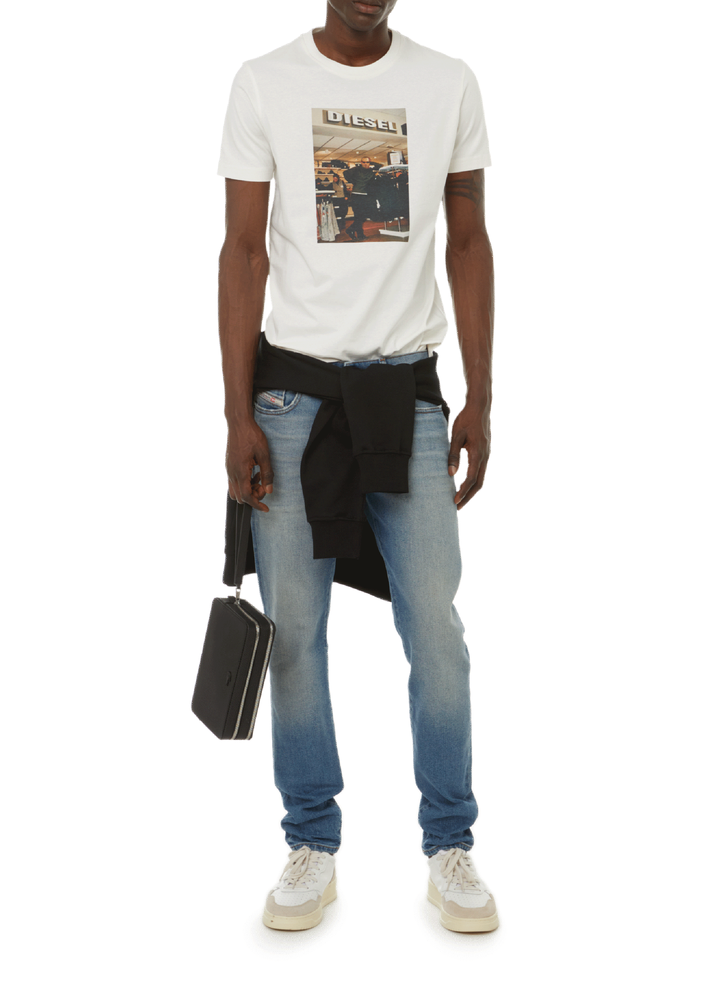 Grained leather pouch LACOSTE Black