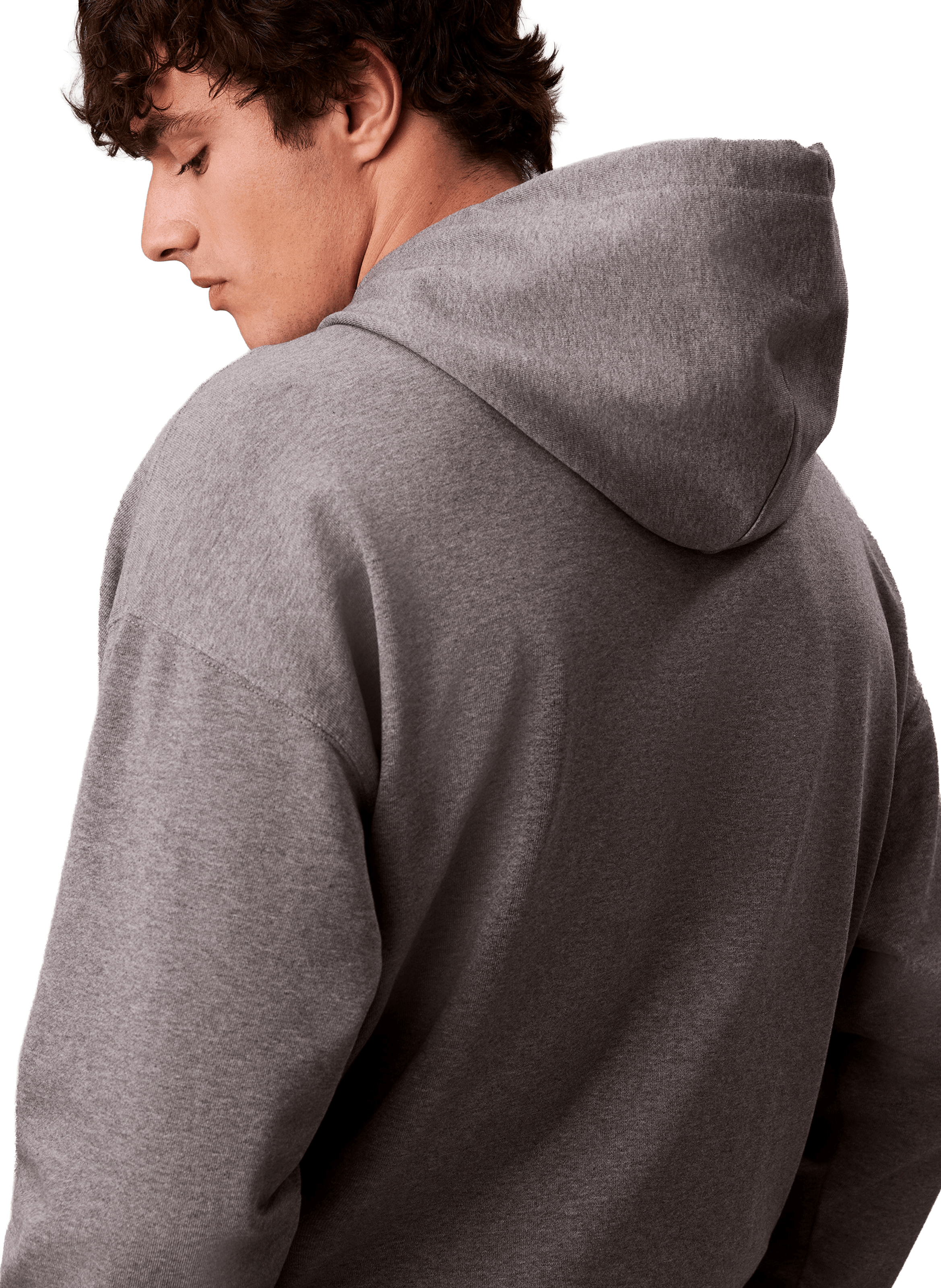Cotton fleece-blend hoodie CALVIN KLEIN Grey