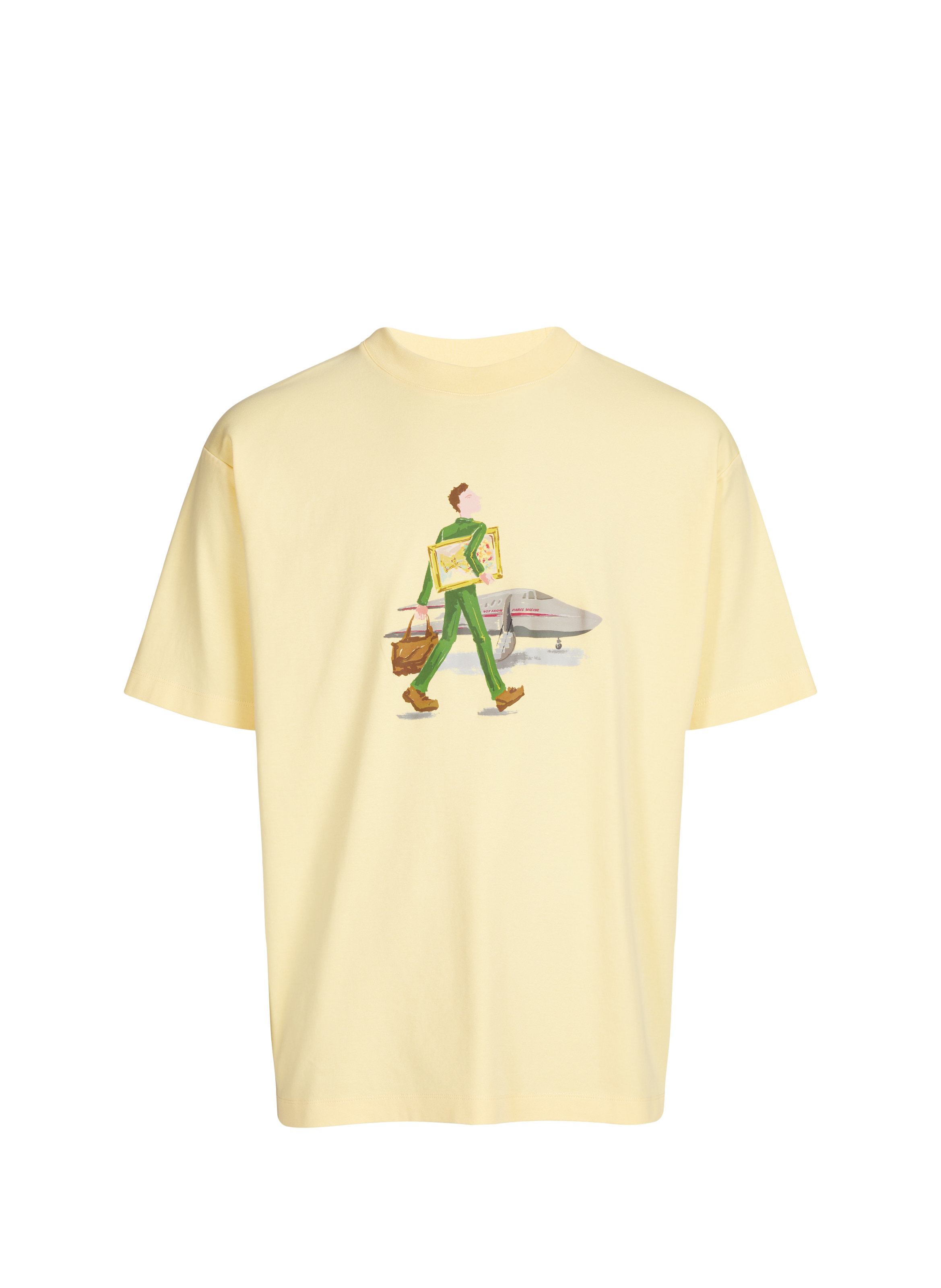 T-shirt imprimé à col rond en coton  Light yellow